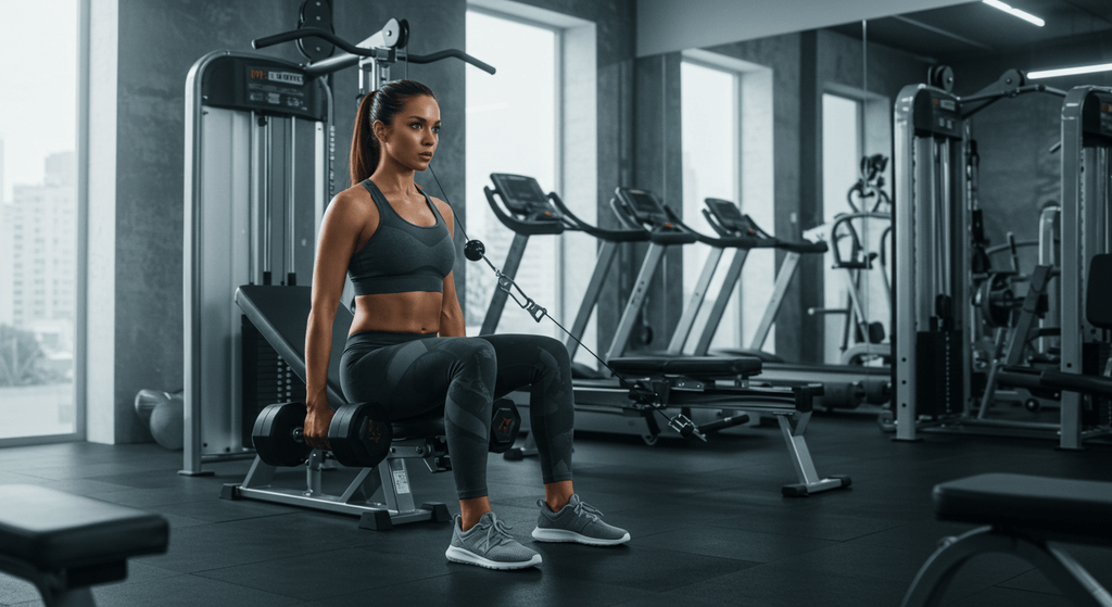 Woman performing exercises in gym for Beginner Gym Workout Routine.