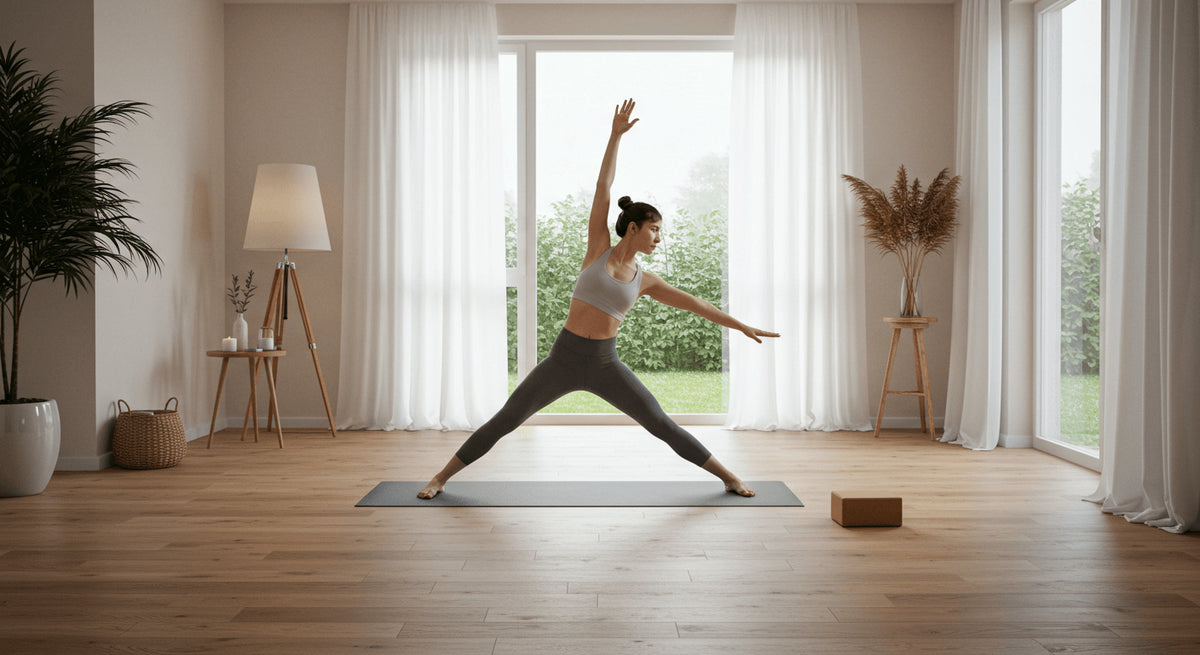Yoga for Beginners: A Gentle Introduction - person practicing yoga in a serene indoor space.