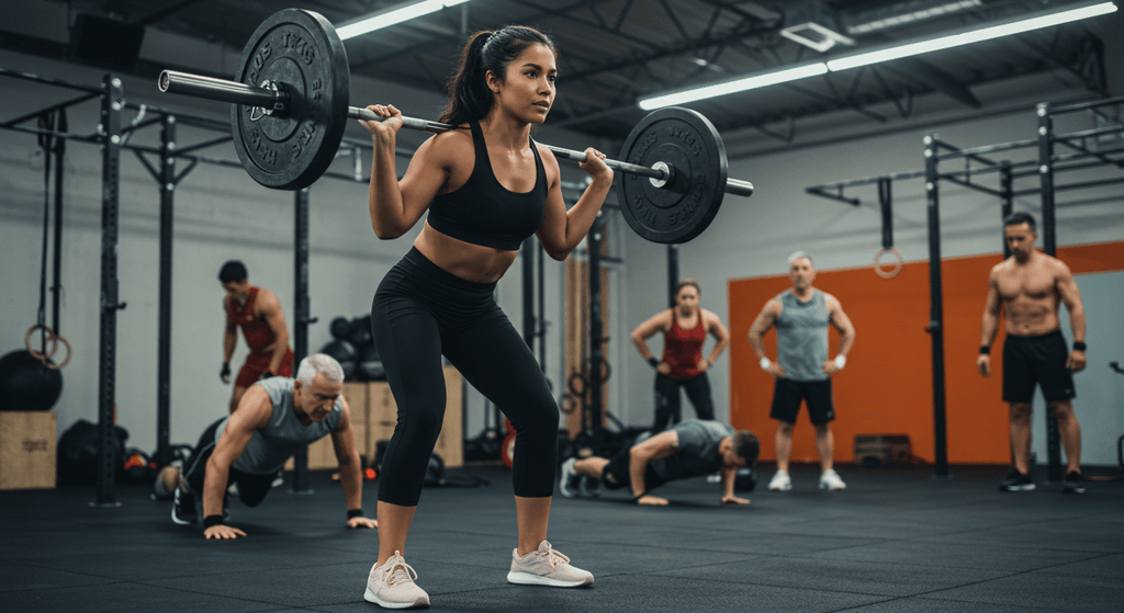 Strength Training Workout for Building Muscle - woman performing barbell squats in gym.
