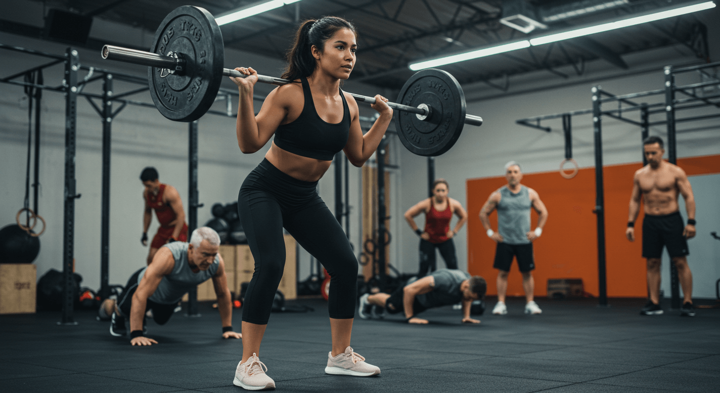 Strength Training Workout for Building Muscle - woman performing barbell squats in gym.