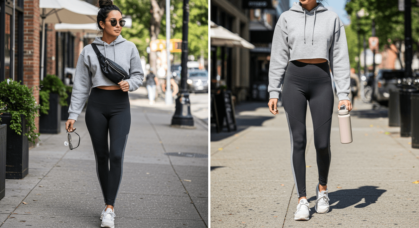 Accessorizing Your Athleisure Outfits: Elevate Your Style with stylish grey hoodie and leggings.