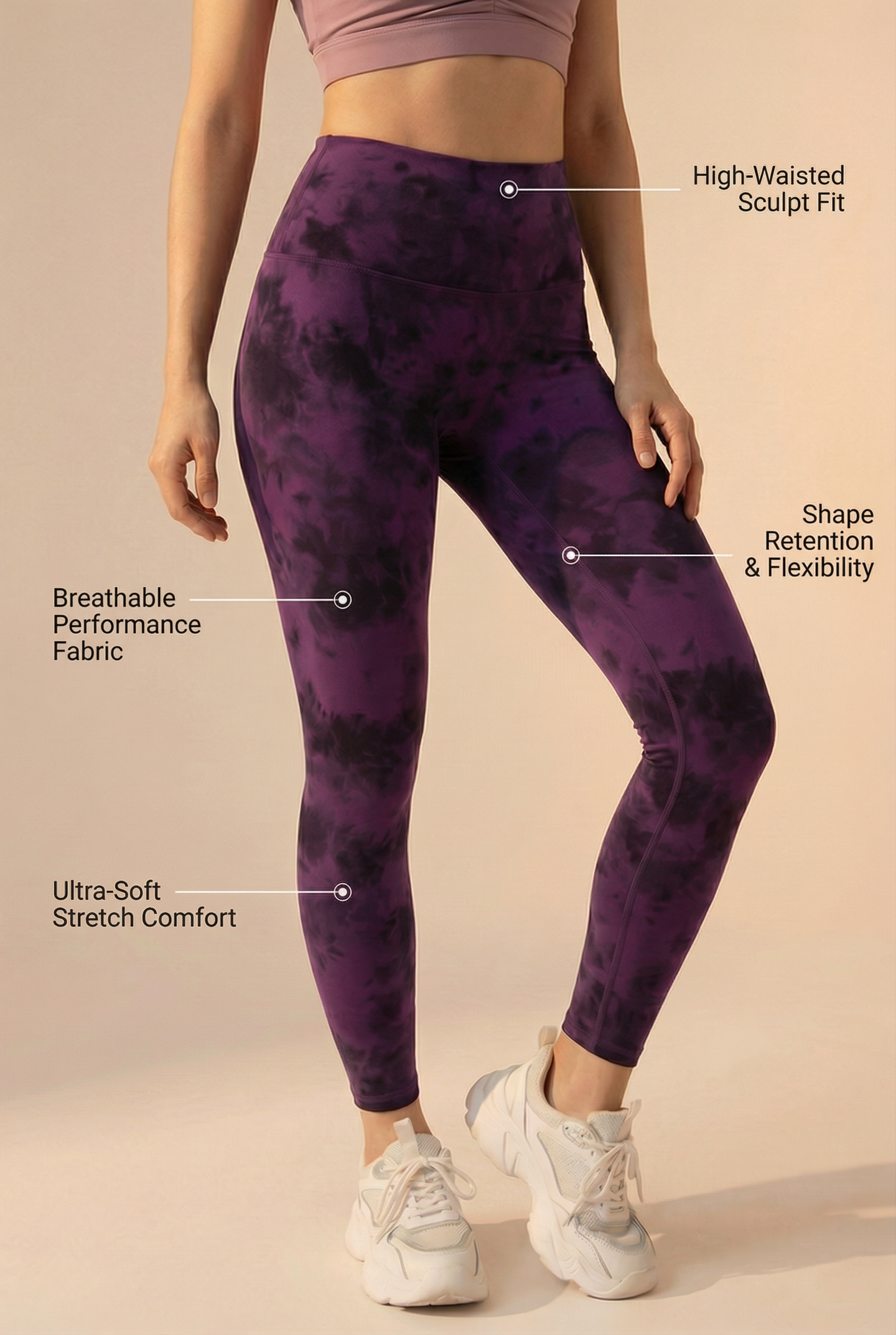 Tie-Dye Printed Lift High-Waist Legging  by PROFIT OUTFITS
