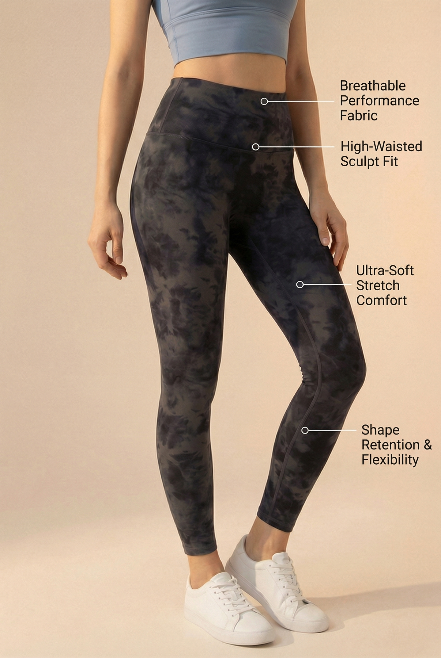 Tie-Dye Printed Lift High-Waist Legging  by PROFIT OUTFITS