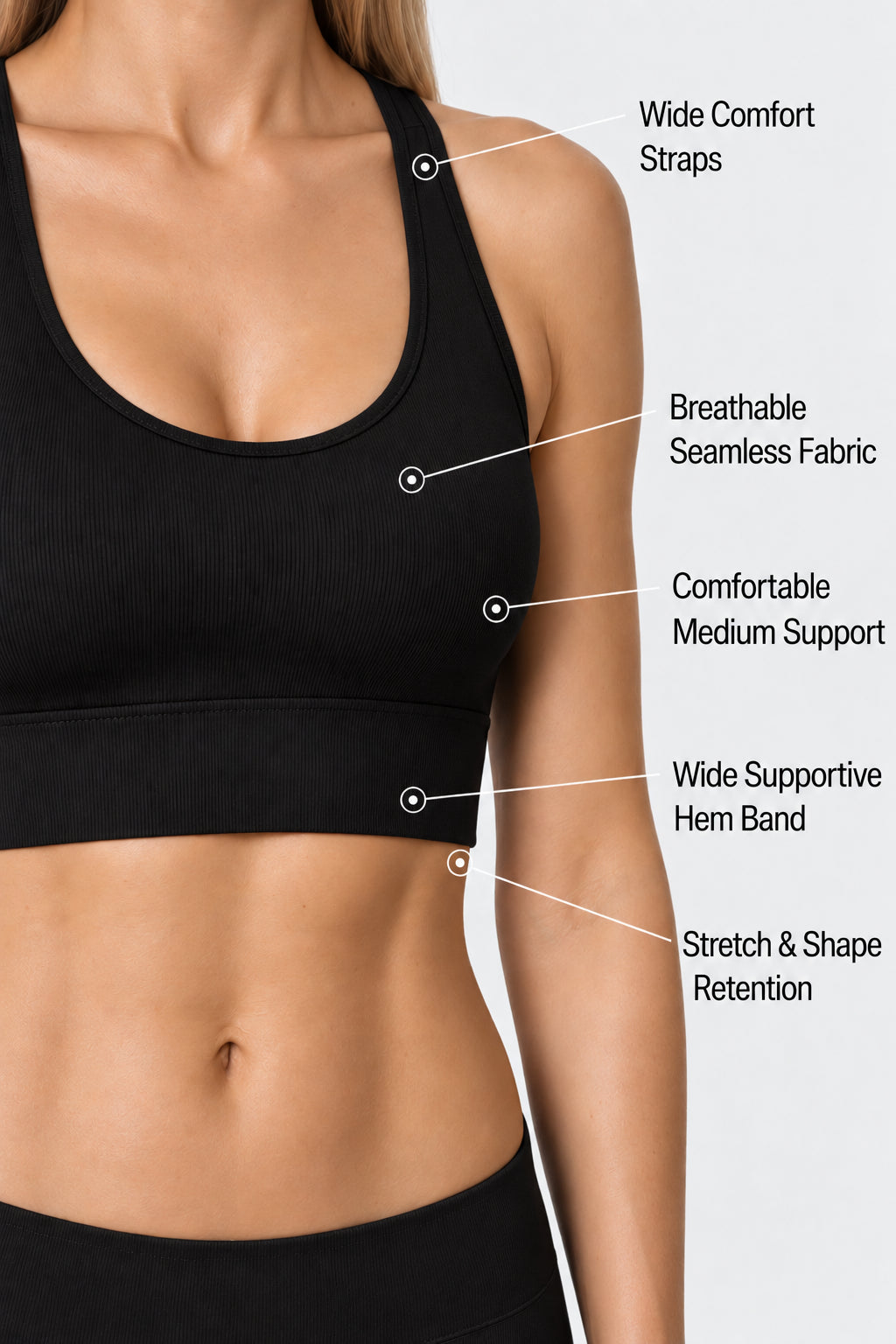 2-Pack CoreFit Racerback Sports Bra - Marina/Black Apparel & Accessories > Activewear > Sports Bras > Multi-Packs by Profit Outfits