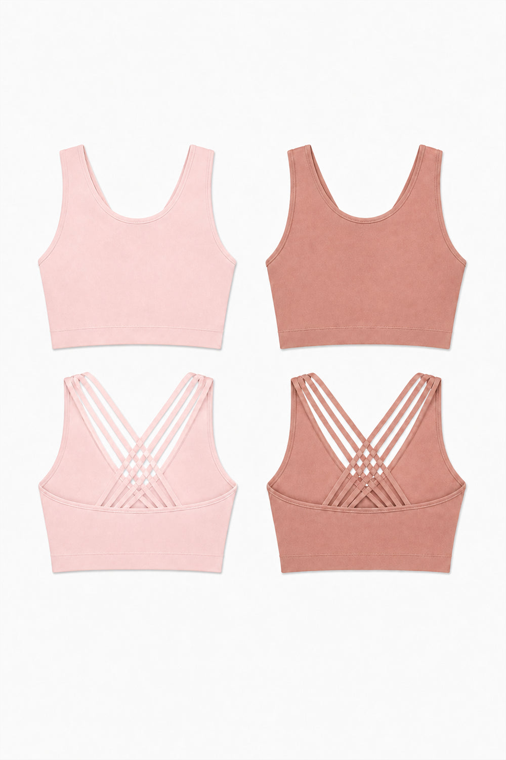 2-Pack CoreFit Racerback Sports Bra - Morganite/Atmosphere Apparel & Accessories > Activewear > Sports Bras > Multi-Packs by Profit Outfits