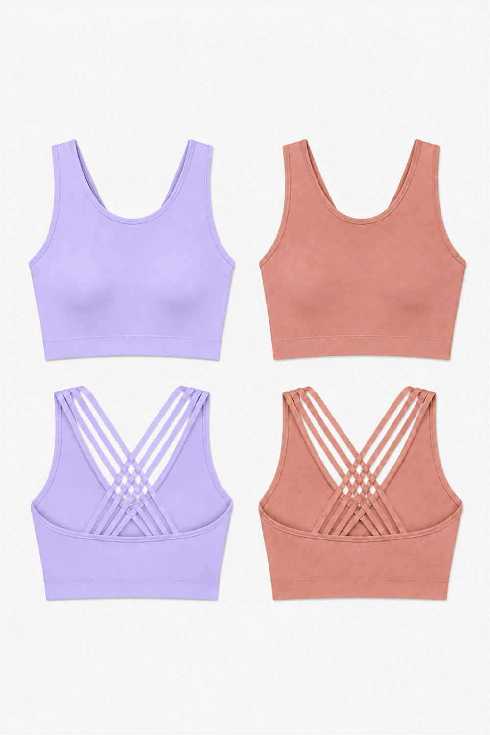 2-Pack CoreFit Racerback Sports Bra - Pastel Lilac/Atmosphere Apparel & Accessories > Activewear > Sports Bras > Multi-Packs by Profit Outfits