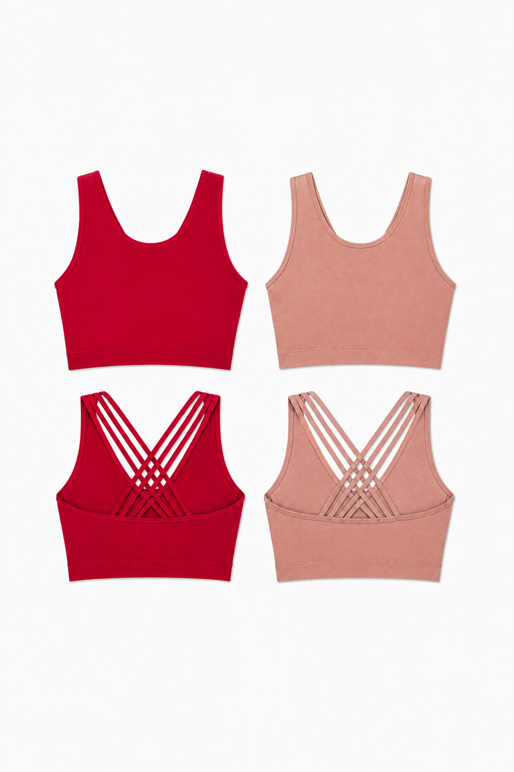 2-Pack CoreFit Racerback Sports Bra - Persian Red/Atmosphere Apparel & Accessories > Activewear > Sports Bras > Multi-Packs by Profit Outfits