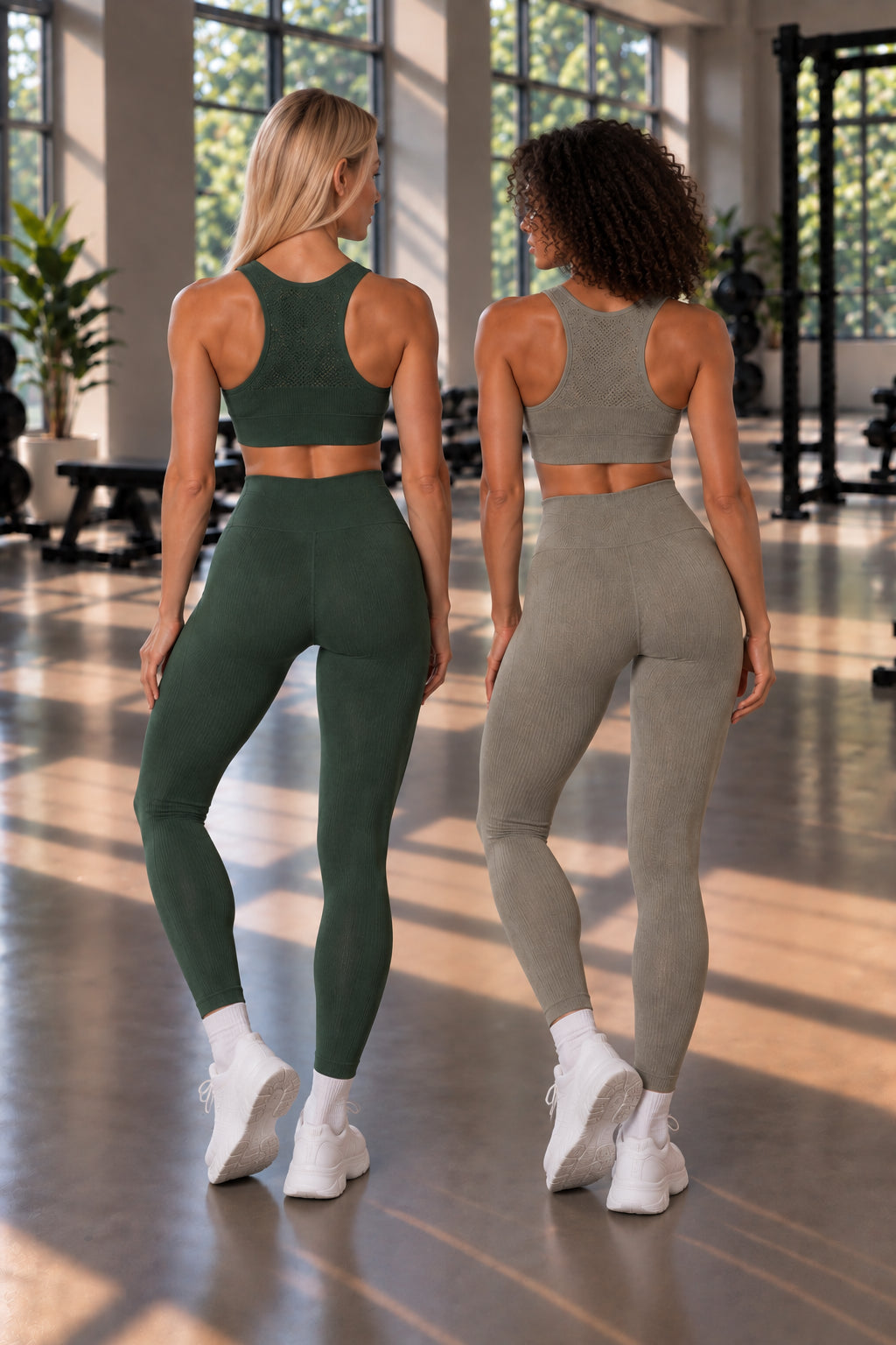 2-Pack CoreFit Racerback Sports Bra - Pine Grove/Agave Green Apparel & Accessories > Activewear > Sports Bras > Multi-Packs by Profit Outfits