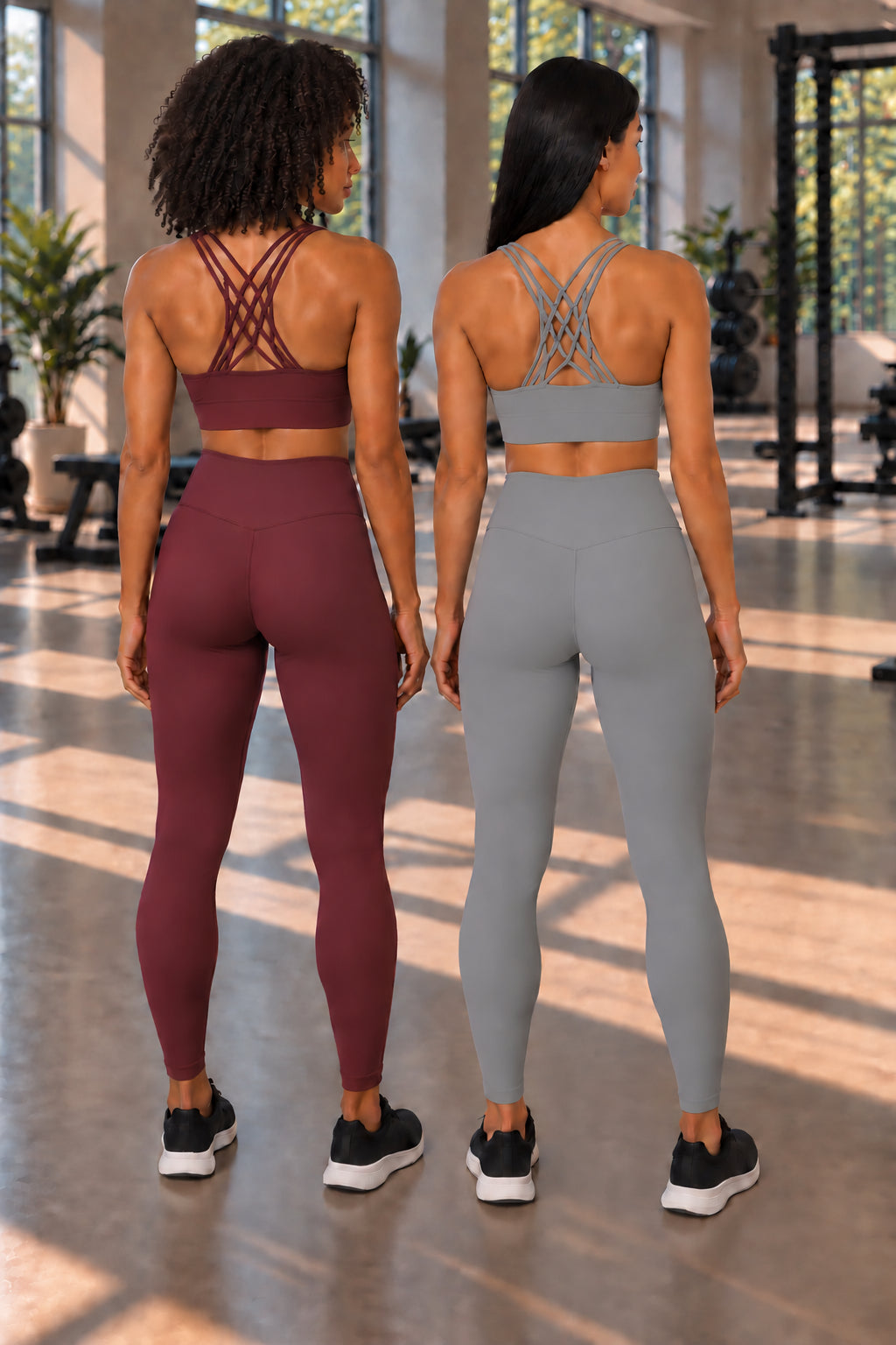 2-Pack CoreFit Racerback Sports Bra - Rose Brown/LT Heather Gray (Style 31509) Apparel & Accessories > Activewear > Sports Bras > Multi-Packs by Profit Outfits