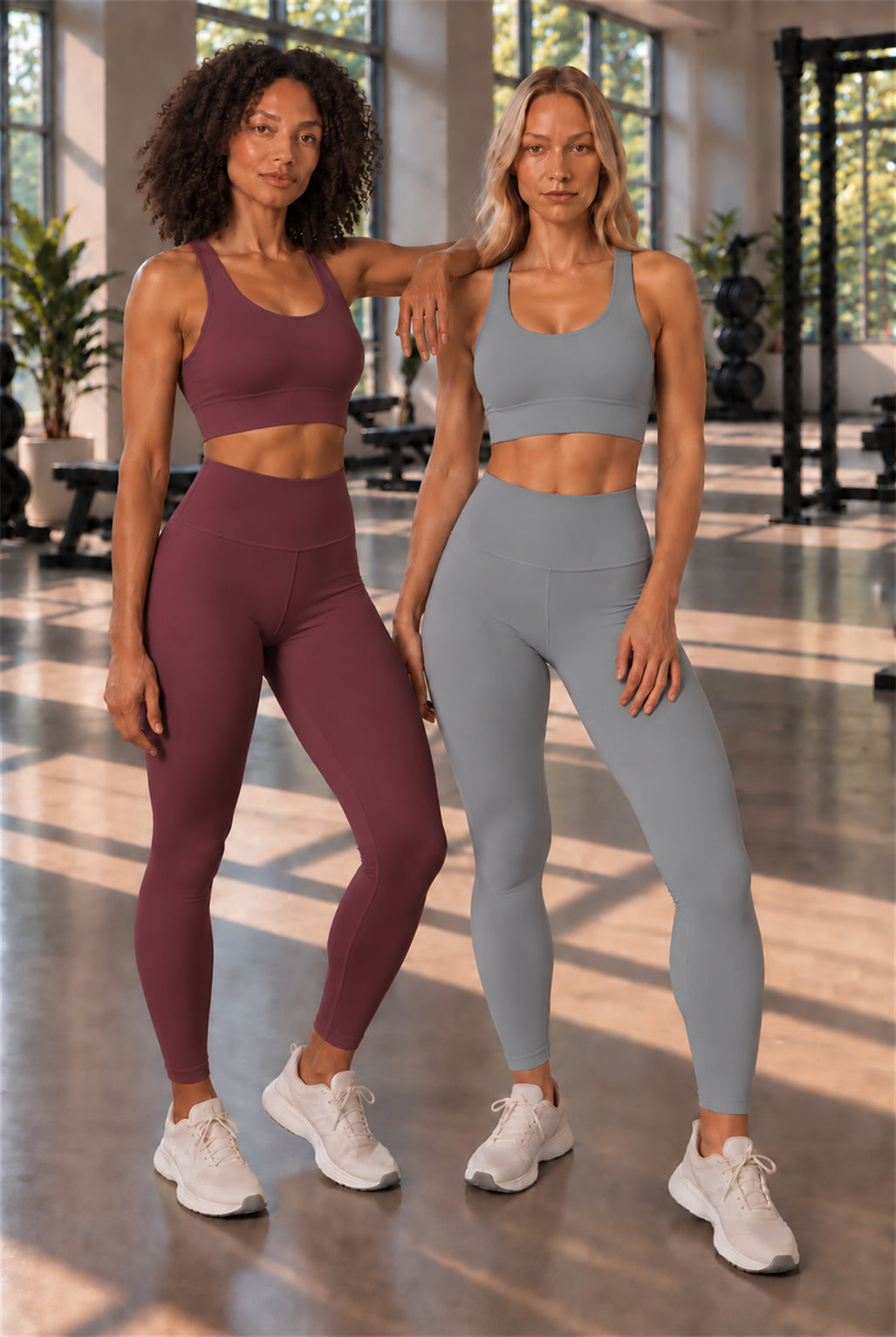 2-Pack CoreFit Racerback Sports Bra - Rose Brown/LT Heather Gray (Style 31509) Apparel & Accessories > Activewear > Sports Bras > Multi-Packs by Profit Outfits