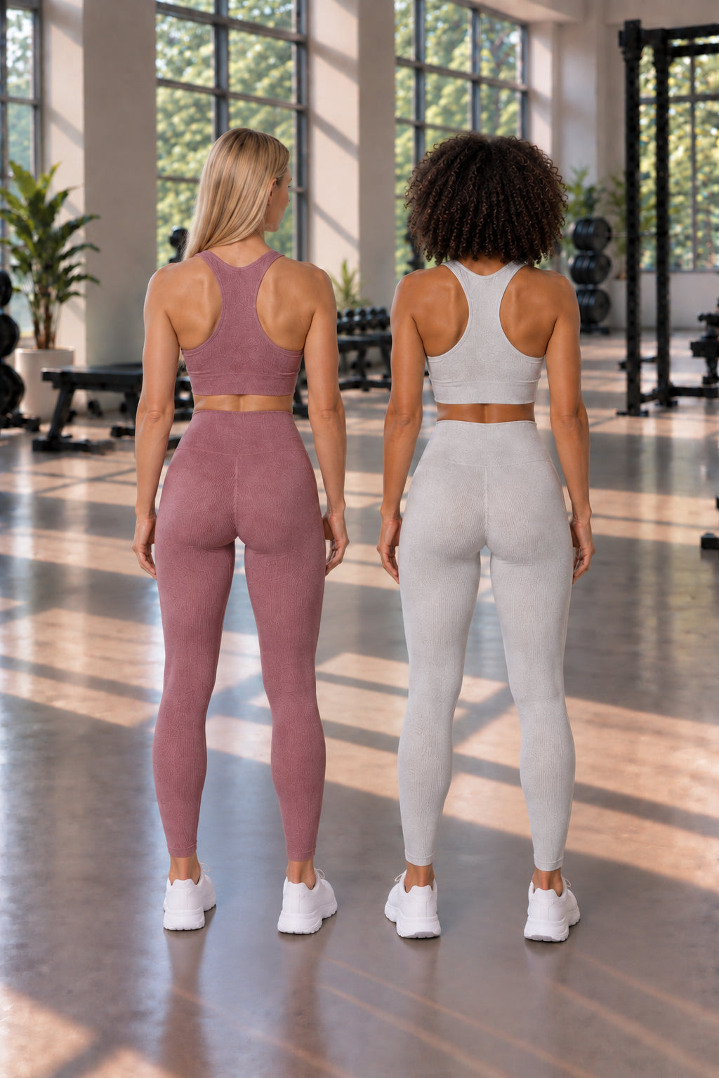 2-Pack CoreFit Racerback Sports Bra - Rose Brown/White (Style 32653) Apparel & Accessories > Activewear > Sports Bras > Multi-Packs by Profit Outfits