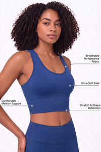 2-Pack CoreFit Racerback Sports Bra - Vintage Indigo/Atmosphere (Style 31509) Apparel & Accessories > Activewear > Sports Bras > Multi-Packs by Profit Outfits