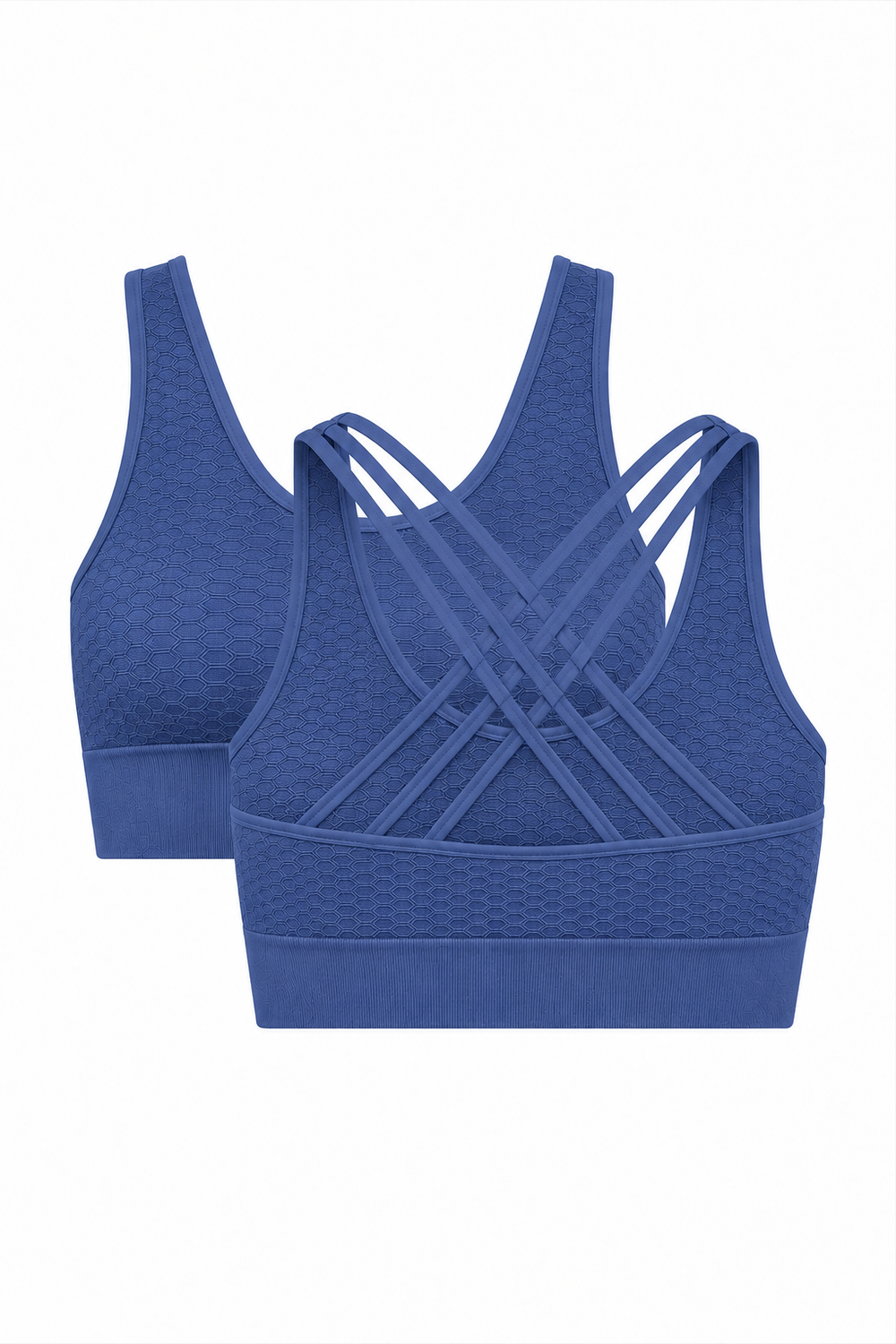2-Pack CoreFit Racerback Sports Bra - Vintage Indigo/Atmosphere (Style 32529) Apparel & Accessories > Activewear > Sports Bras > Multi-Packs by Profit Outfits