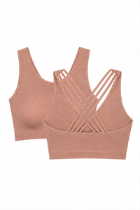 2-Pack CoreFit Racerback Sports Bra - Vintage Indigo/Atmosphere (Style 32678) Apparel & Accessories > Activewear > Sports Bras > Multi-Packs by Profit Outfits
