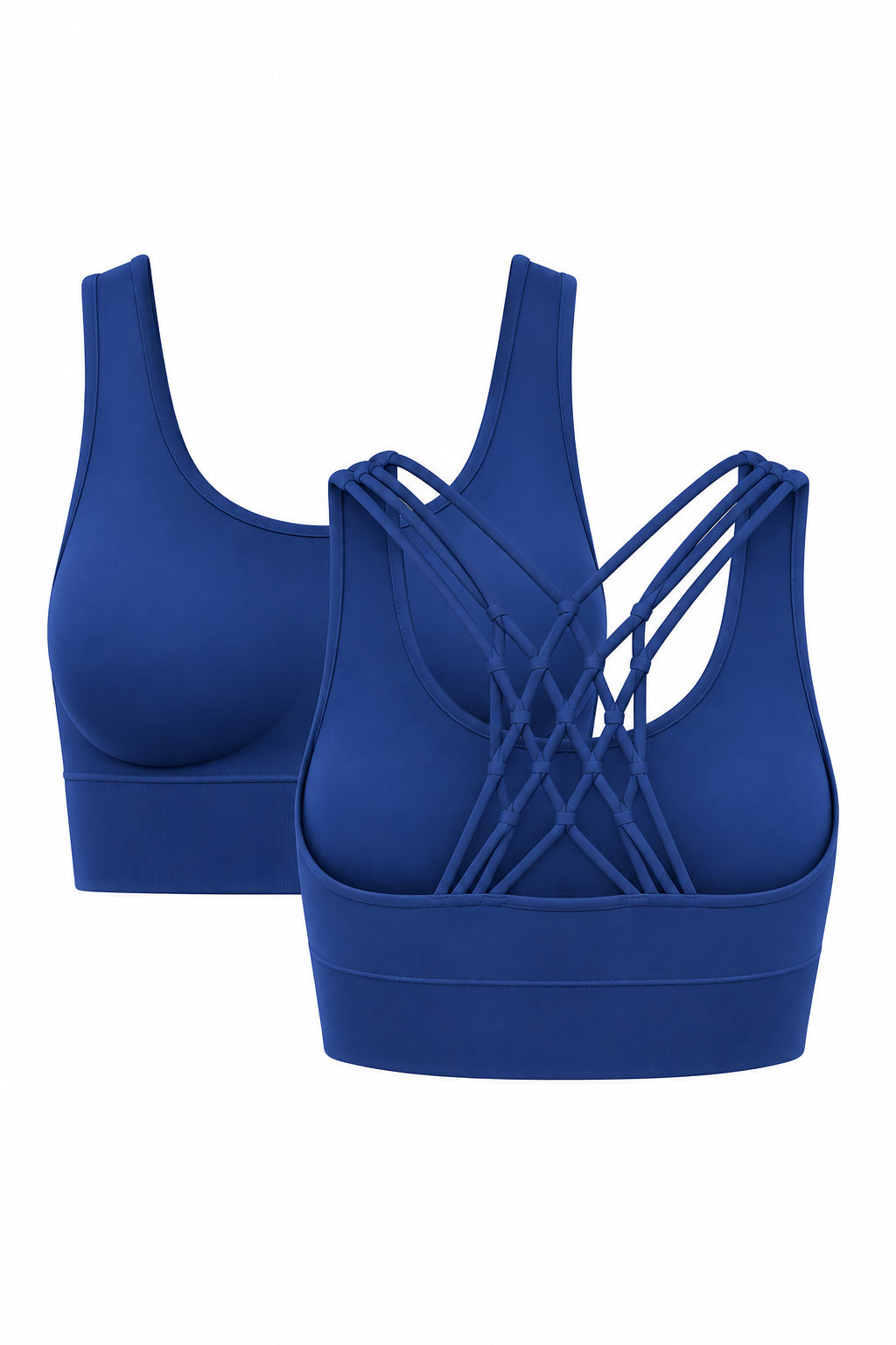 2-Pack CoreFit Racerback Sports Bra - Vintage Indigo/Black (Style 31509) Apparel & Accessories > Activewear > Sports Bras > Multi-Packs by Profit Outfits