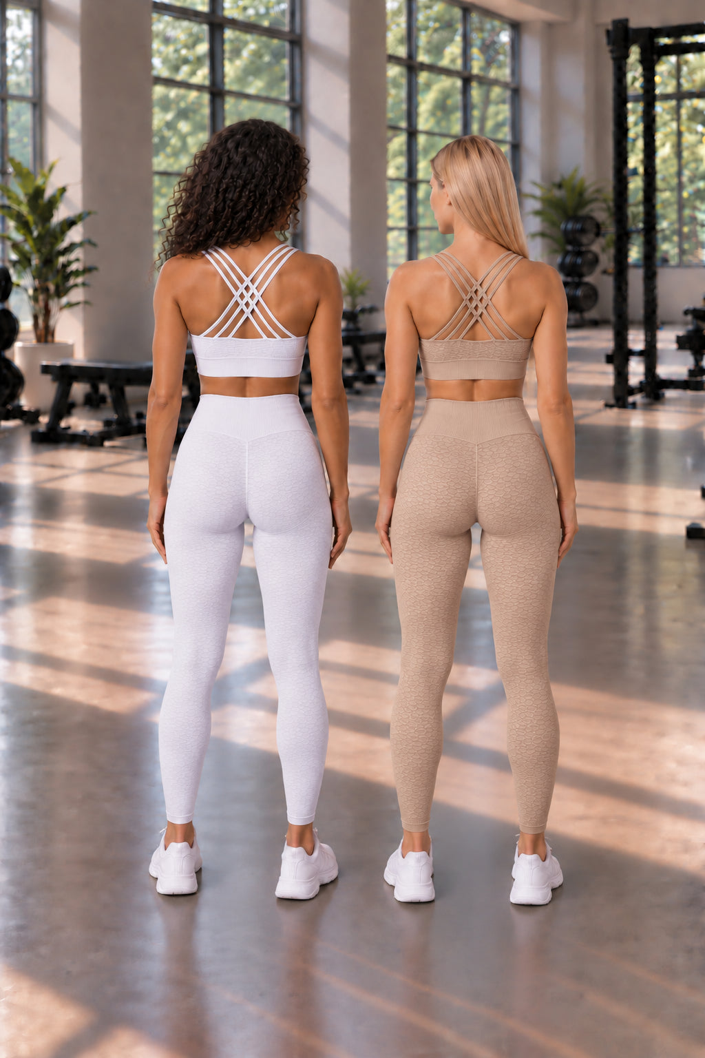2-Pack CoreFit Racerback Sports Bra - White/Atmosphere (Style 32529) Apparel & Accessories > Activewear > Sports Bras > Multi-Packs by Profit Outfits