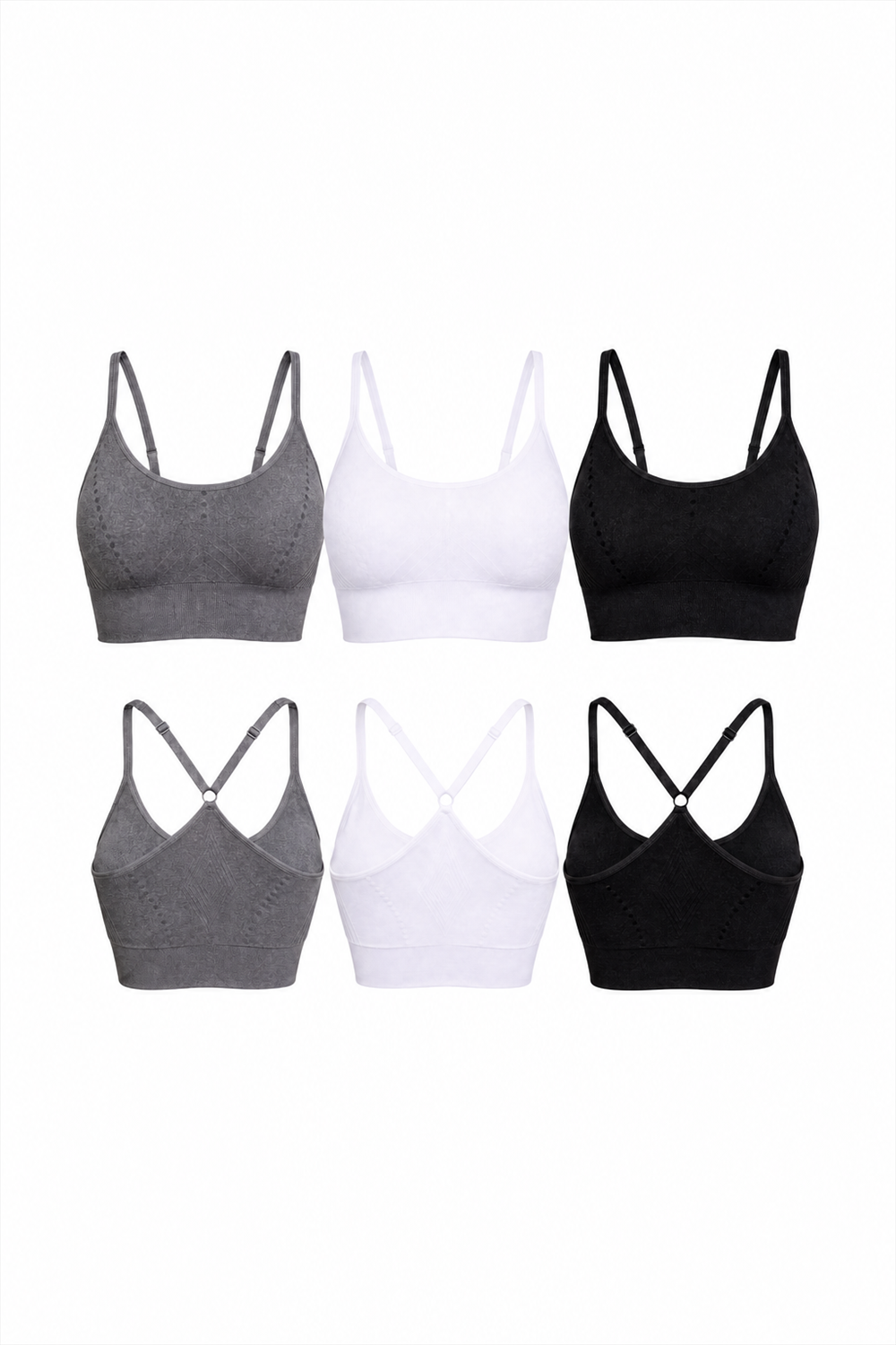 3-Pack CoreFit Racerback Sports Bra  by Profit Outfits
