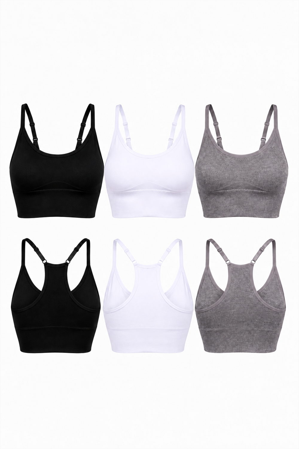 3-Pack CoreFit Racerback Sports Bra  by Profit Outfits