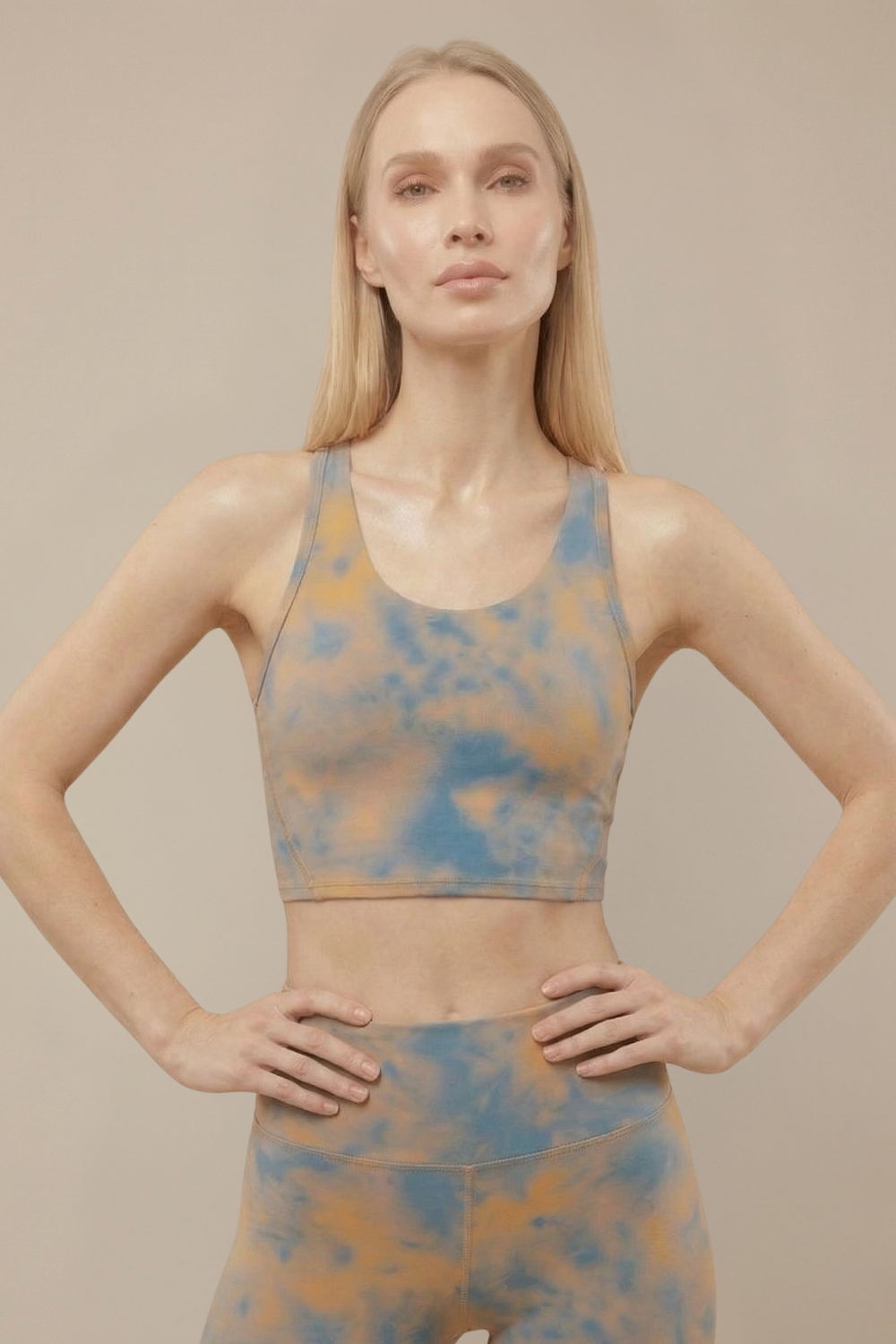 Tie-Dye Printed Yoga Sports Bra