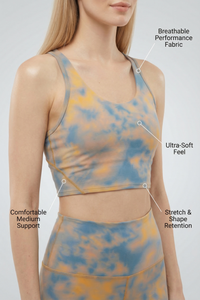 Tie-Dye Printed Yoga Sports Bra