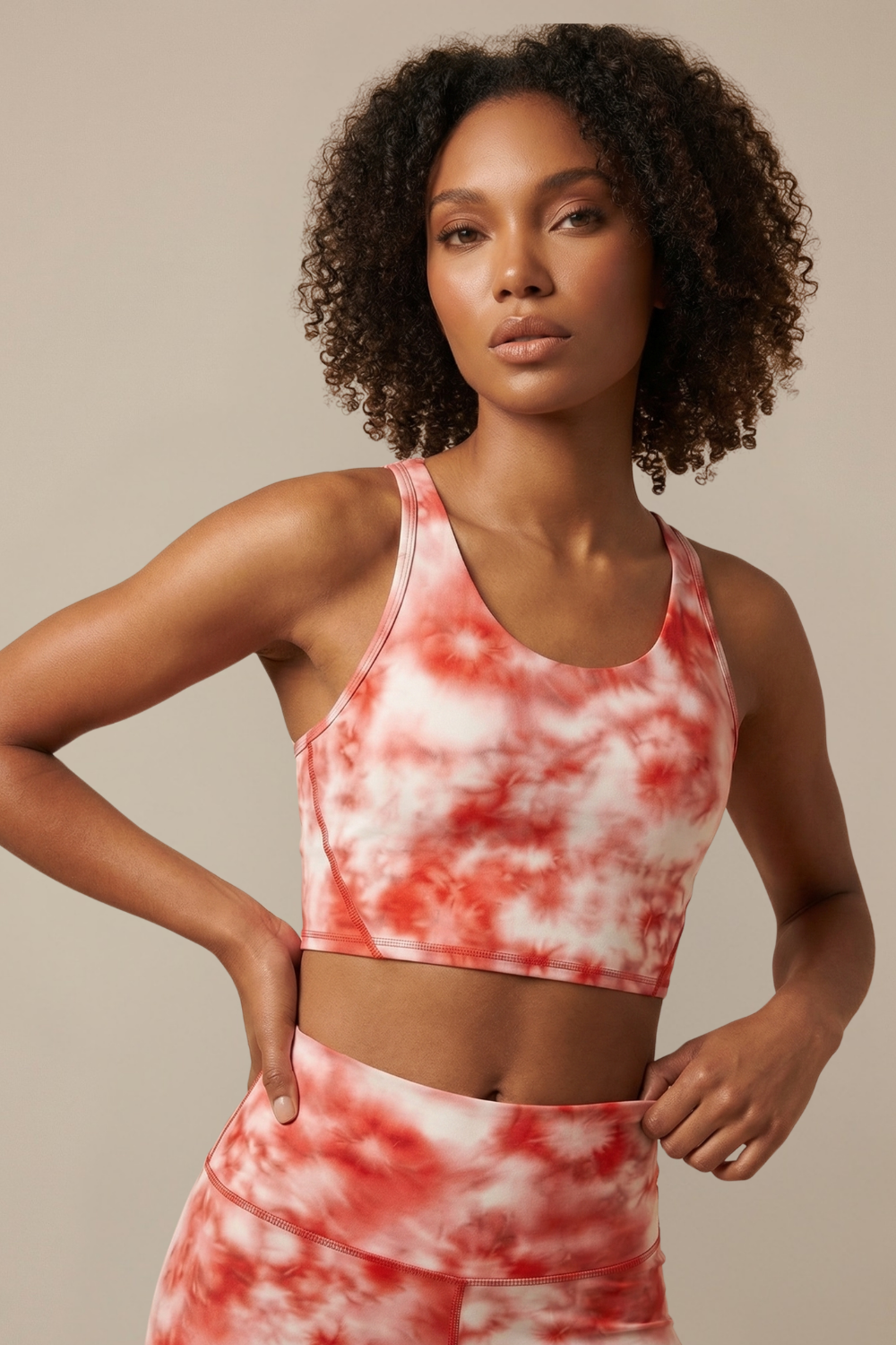 Tie-Dye Printed Yoga Sports Bra