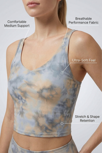 Tie-Dye Printed Yoga Sports Bra