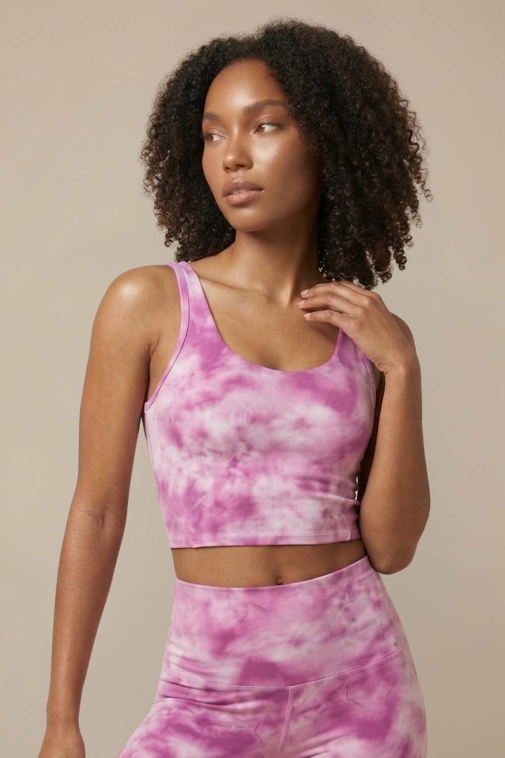 Sujetador deportivo de yoga estampado tie-dye