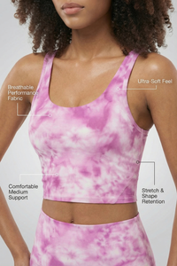 Sujetador deportivo de yoga estampado tie-dye