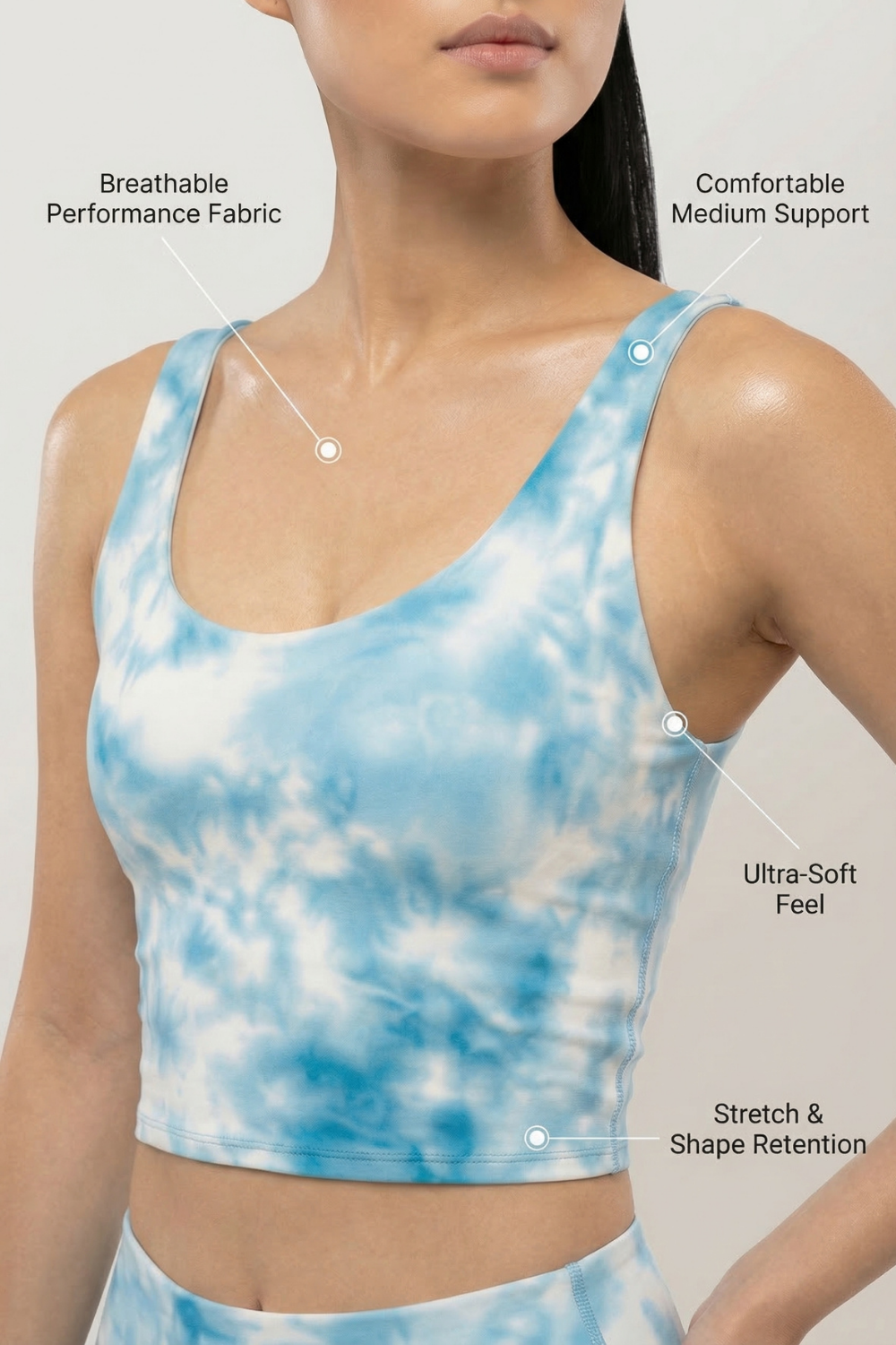 Tie-Dye Printed Yoga Sports Bra