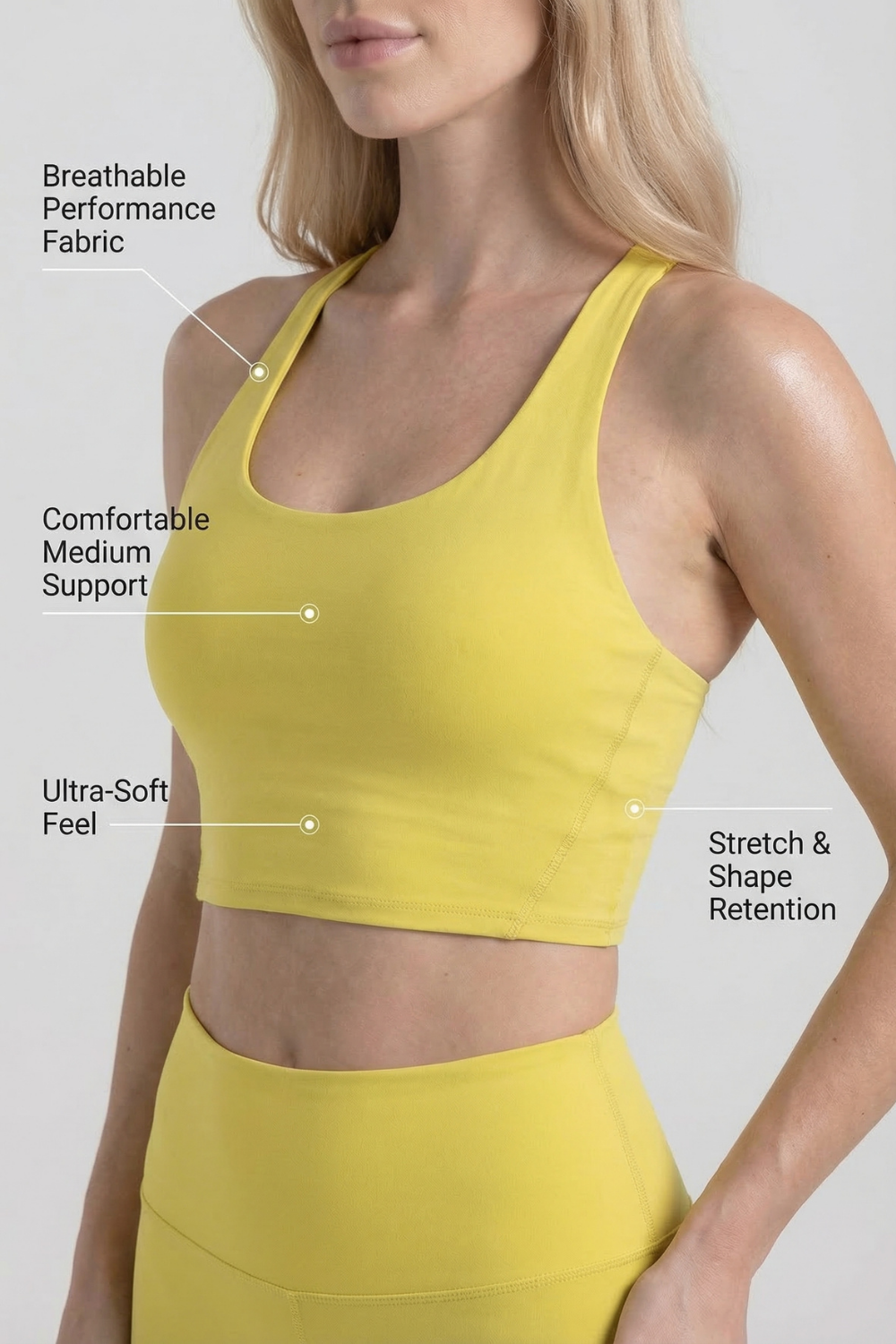 Sujetador deportivo corto a la moda