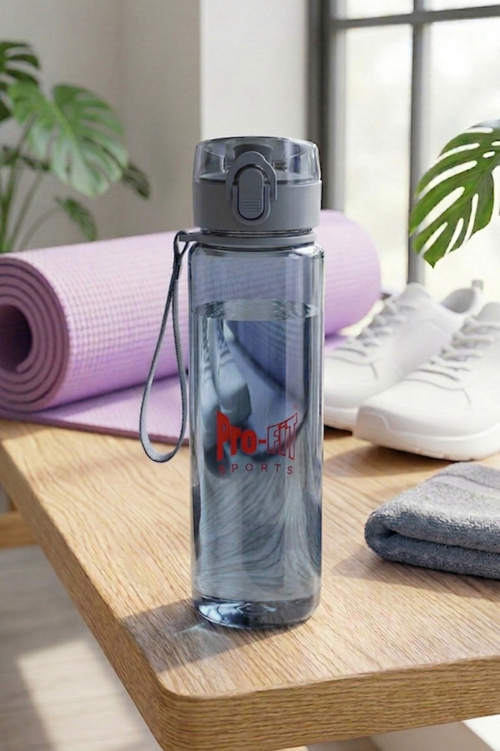 Clear Studio Water Bottle - Gray  by PROFIT OUTFITS