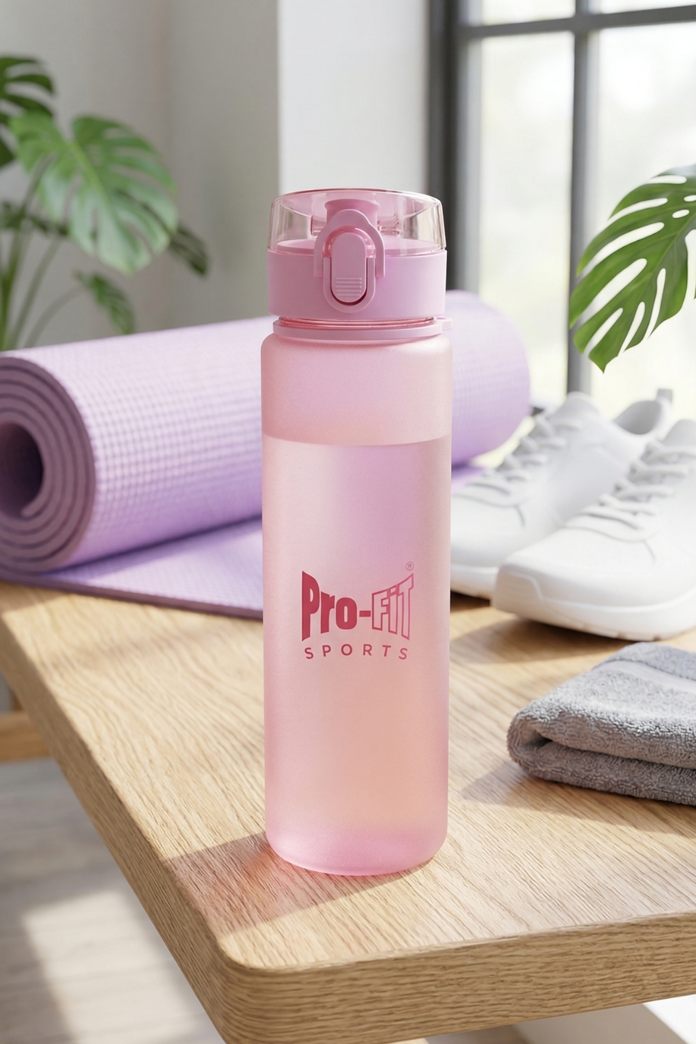Clear Studio Water Bottle - Pink Sporting Goods > Exercise & Fitness > Water Bottles by Profit Outfits