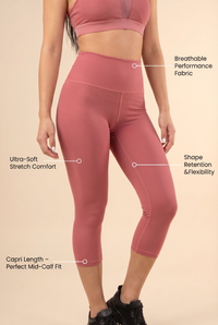 Contour High-Waist Capri Legging Apparel & Accessories > Activewear > Leggings > Capri Leggings by Profit Outfits