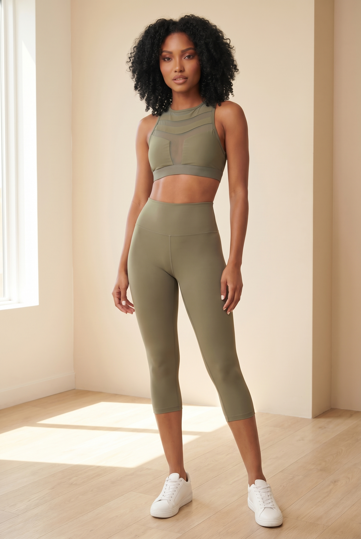 Contour High-Waist Capri Legging Apparel & Accessories > Activewear > Leggings > Capri Leggings by Profit Outfits