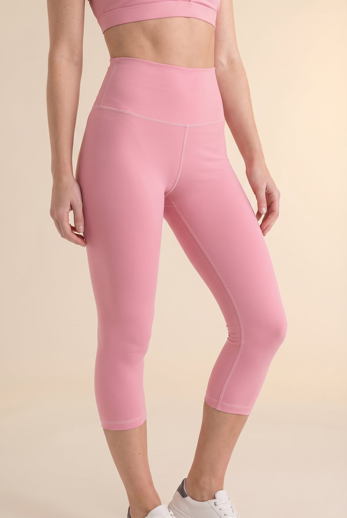 Contour High-Waist Capri Legging - Pudra Apparel & Accessories > Activewear > Leggings > Capri Leggings by Profit Outfits
