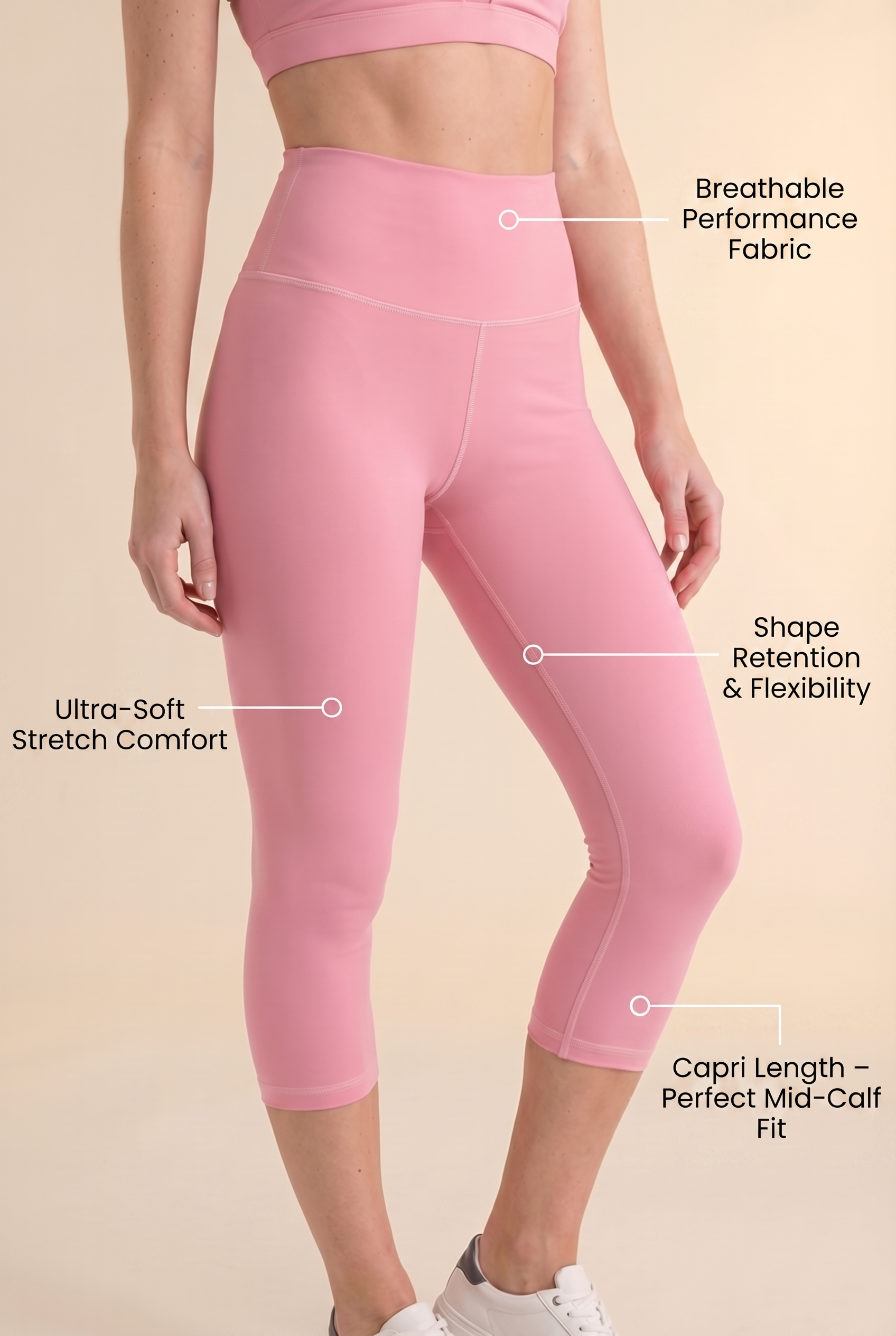 Contour High-Waist Capri Legging  by PROFIT OUTFITS
