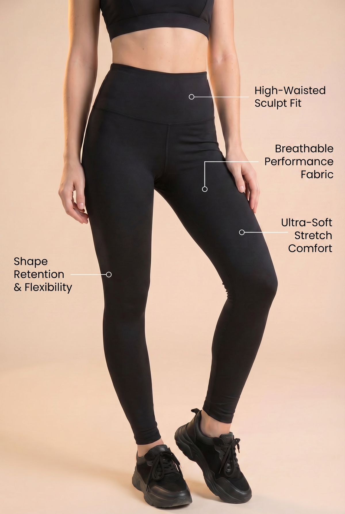 Contour High-Waist Legging Apparel & Accessories > Activewear > Leggings > High-Waist Leggings by Profit Outfits