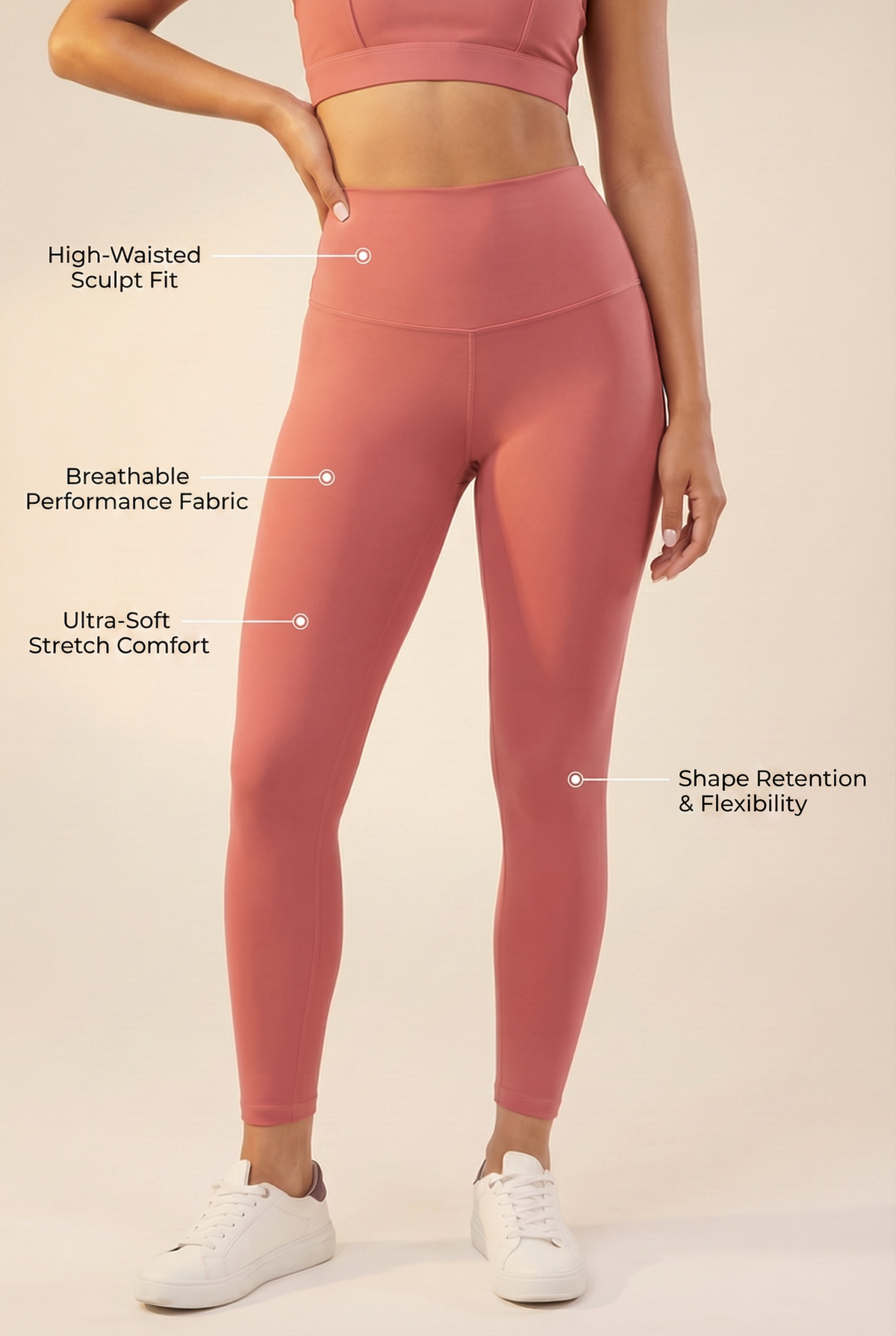 Contour High-Waist Legging Apparel & Accessories > Activewear > Leggings > High-Waist Leggings by Profit Outfits