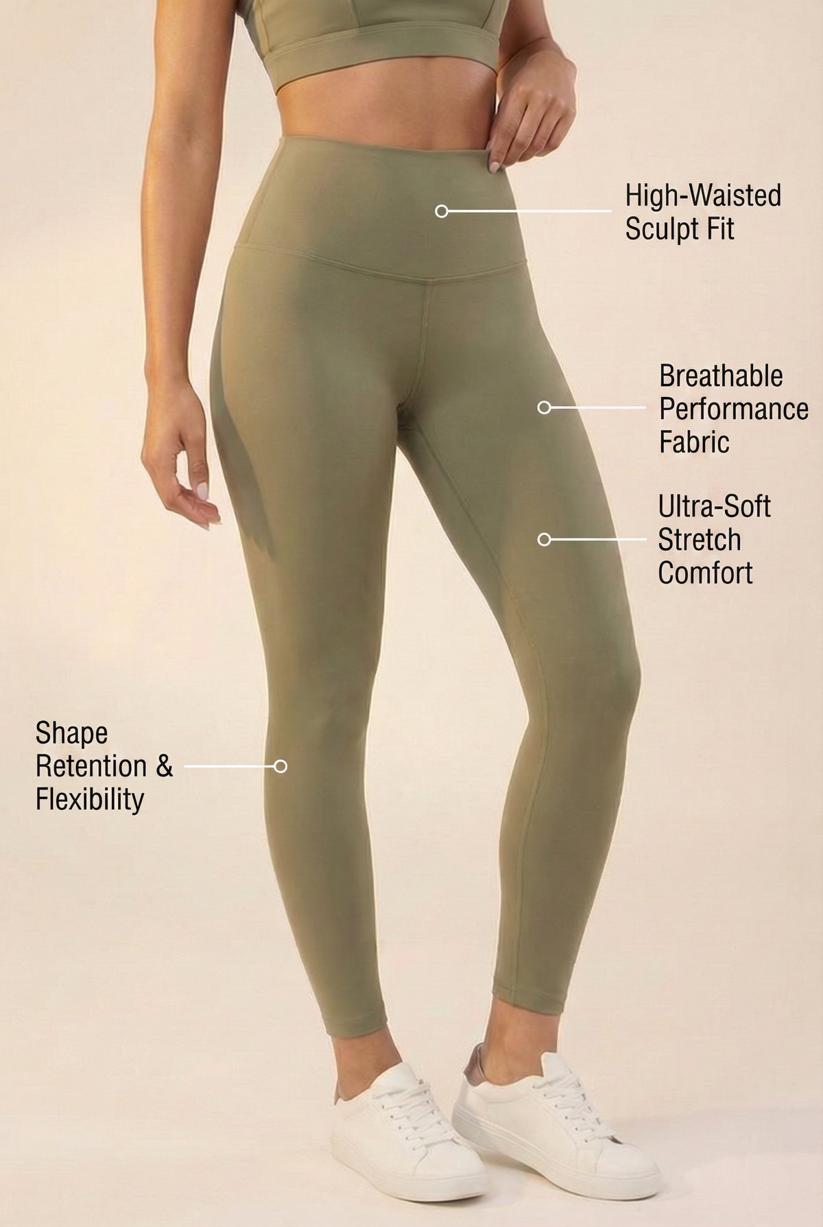 Contour High-Waist Legging Apparel & Accessories > Activewear > Leggings > High-Waist Leggings by Profit Outfits
