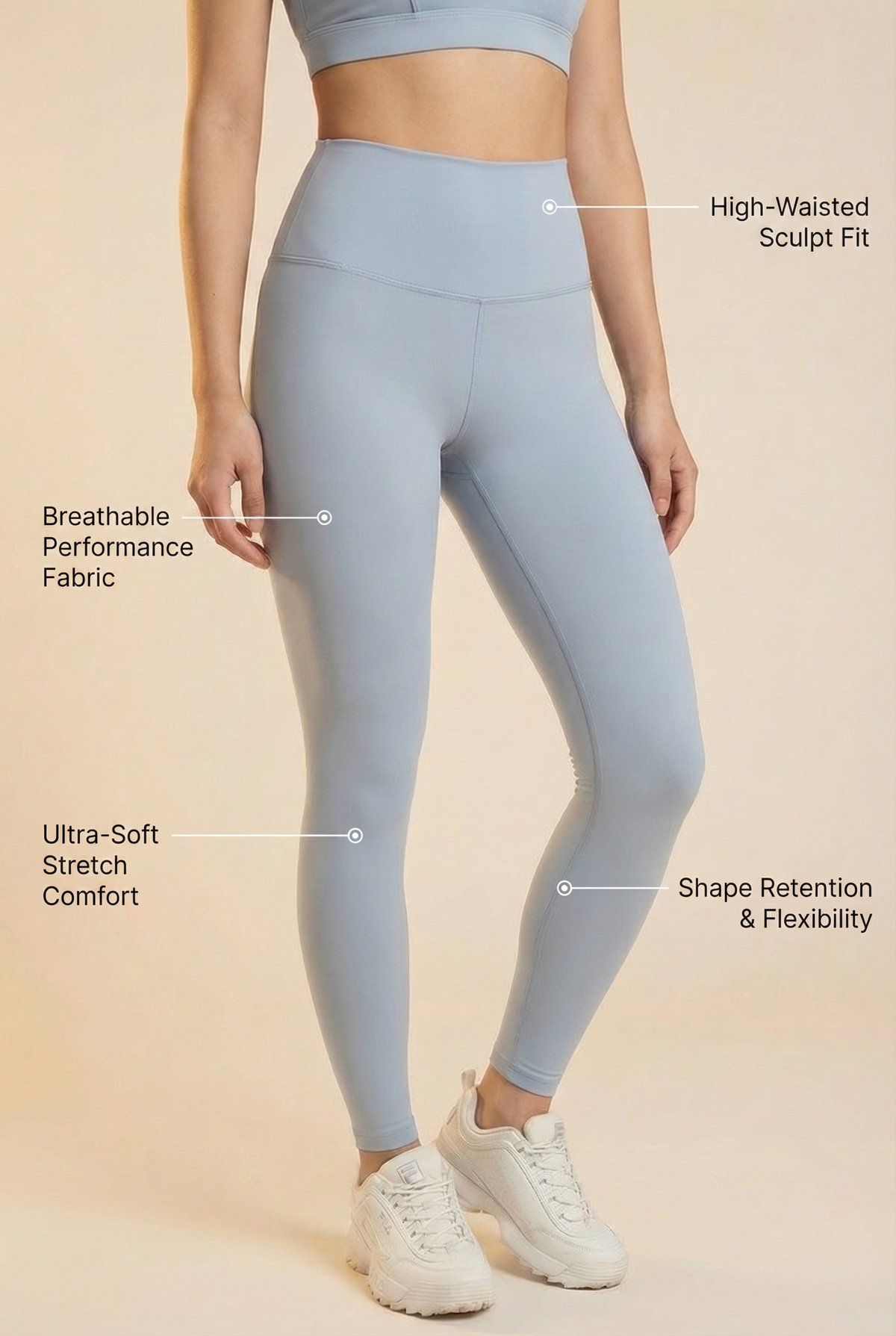 Contour High-Waist Legging Apparel & Accessories > Activewear > Leggings > High-Waist Leggings by Profit Outfits