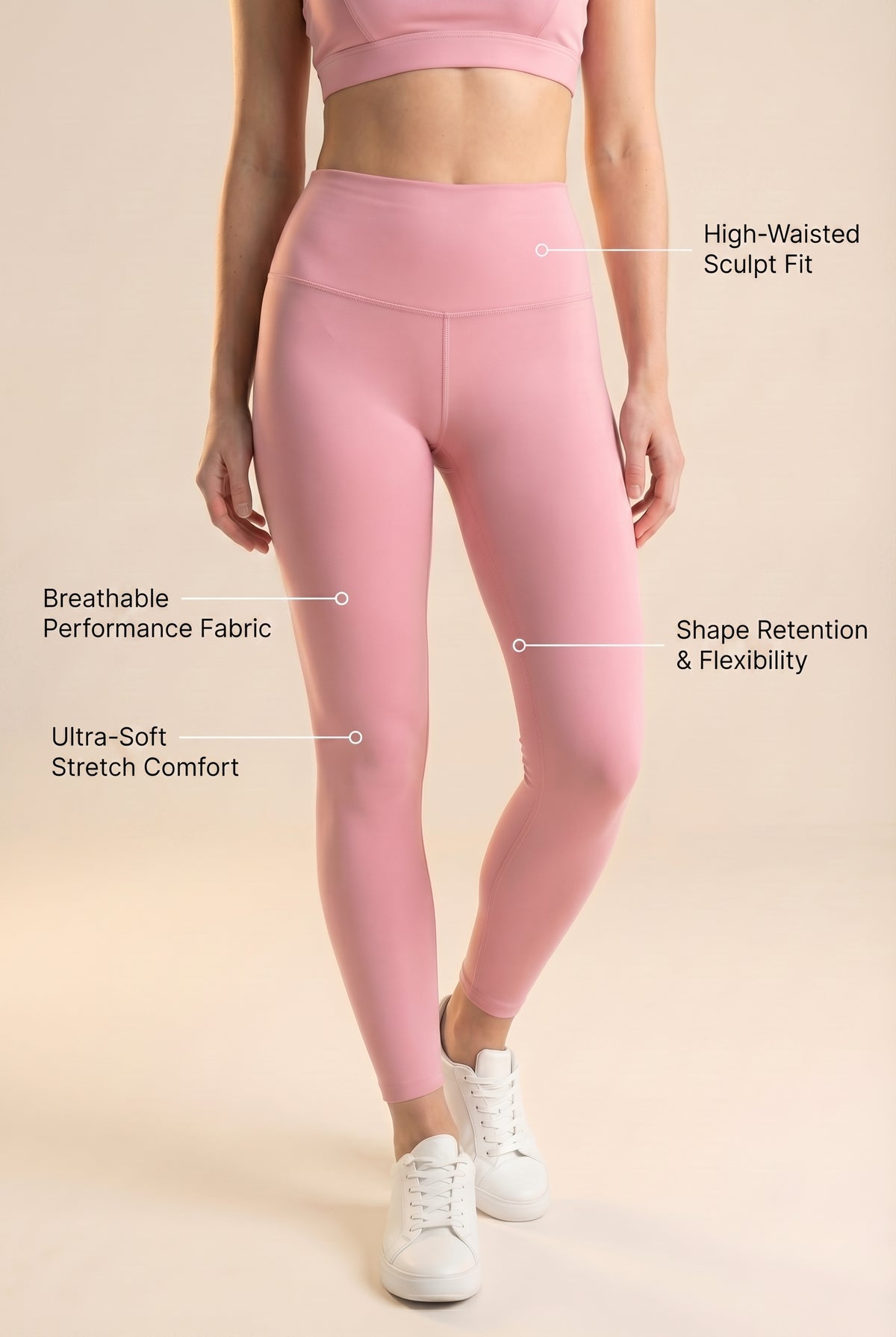 Contour High-Waist Legging - Pudra Apparel & Accessories > Activewear > Leggings > High-Waist Leggings by Profit Outfits