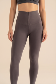 Contour Hook-Front High-Waist Legging in Taupe