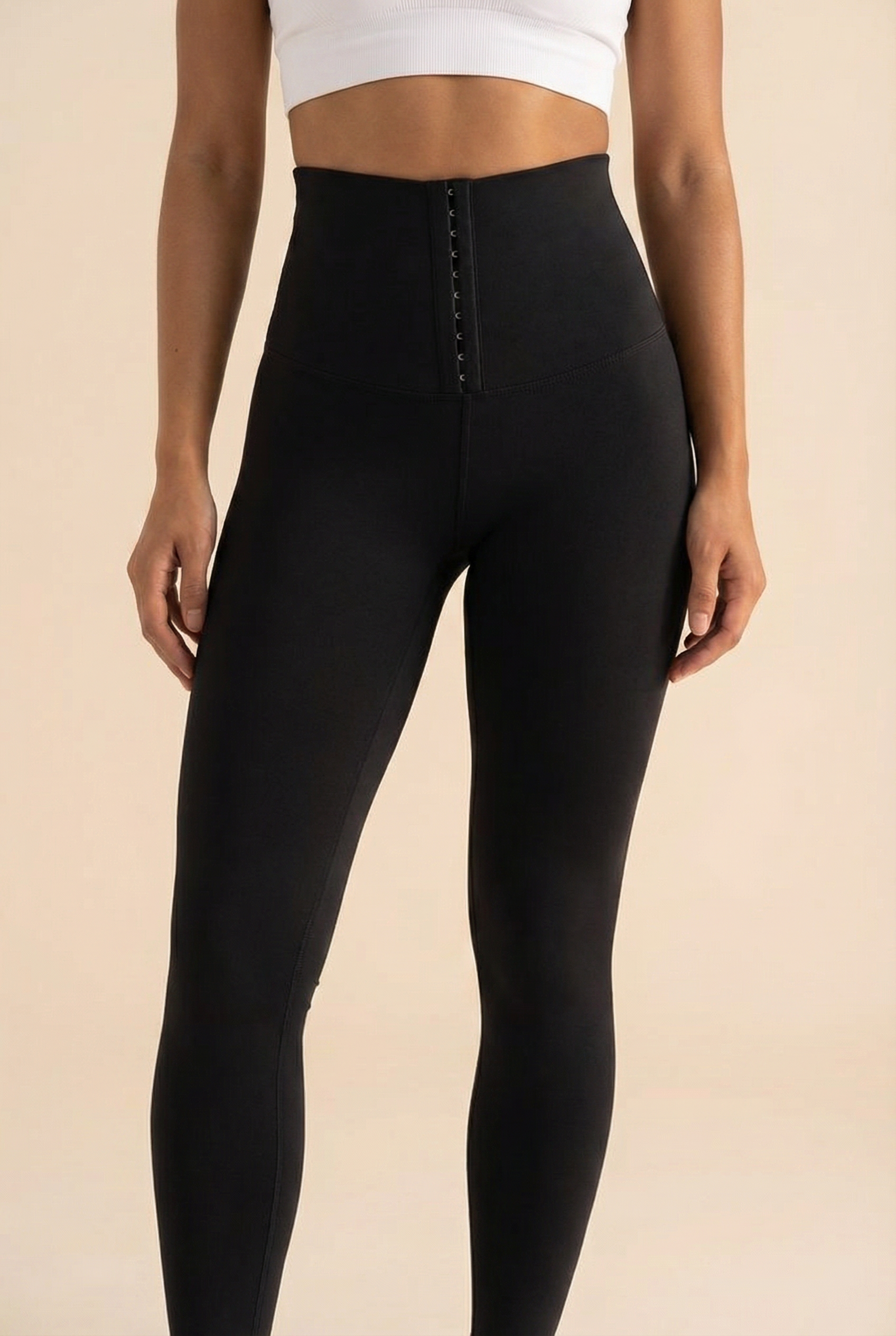 Contour Hook-Front High-Waist Legging  by PROFIT OUTFITS
