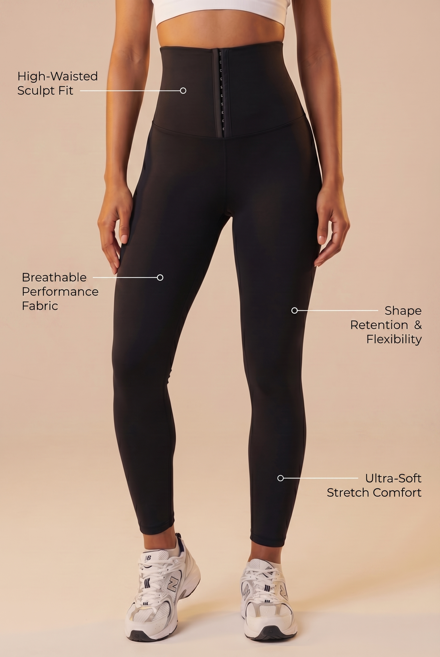 Contour Hook-Front High-Waist Legging  by PROFIT OUTFITS