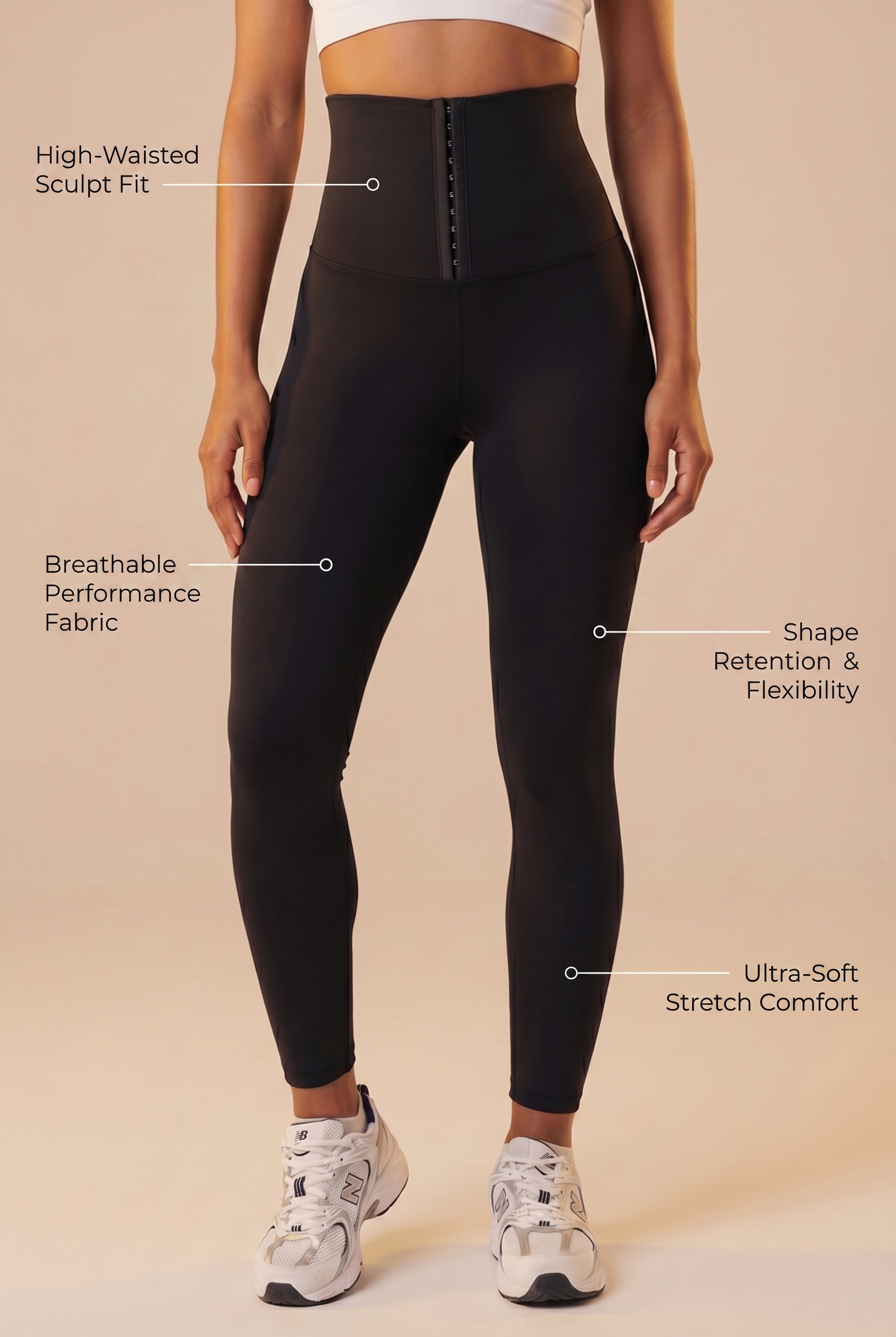 Contour Hook-Front High-Waist Legging  by PROFIT OUTFITS