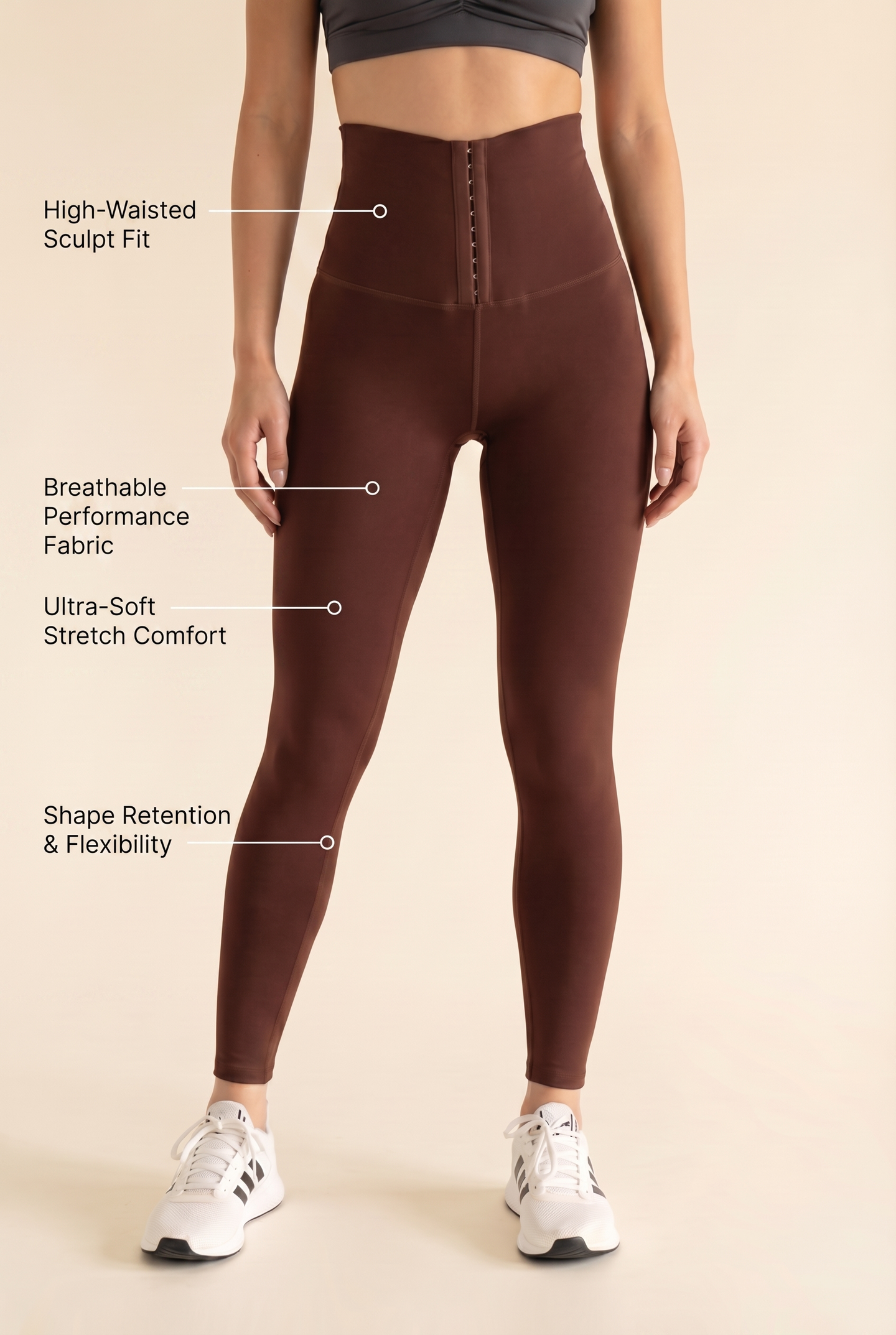 Contour Hook-Front High-Waist Legging  by PROFIT OUTFITS