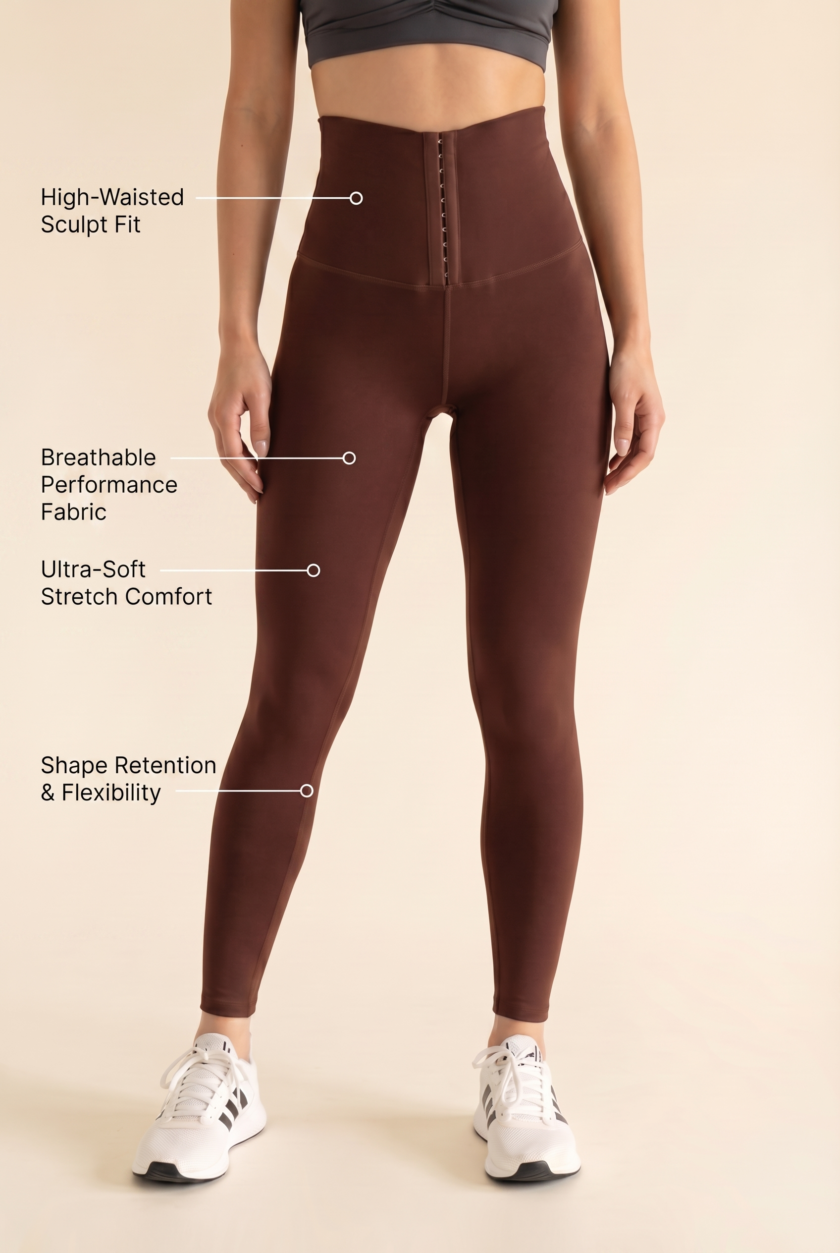 Contour Hook-Front High-Waist Legging  by PROFIT OUTFITS
