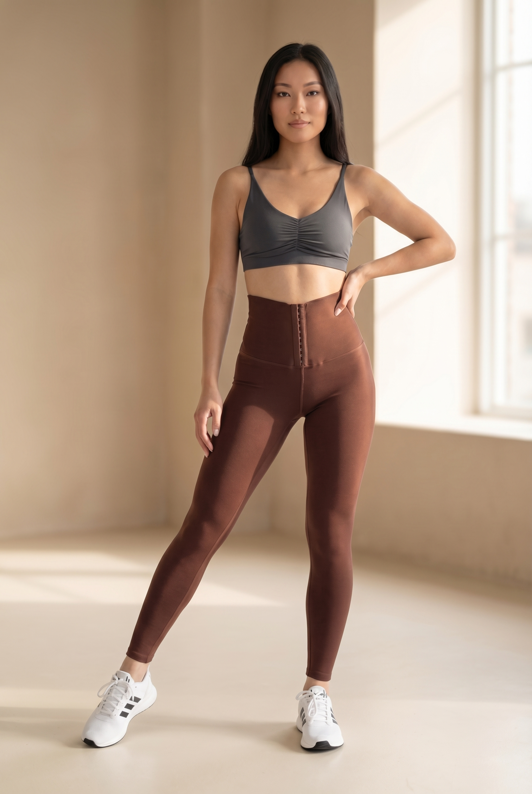 Contour Hook-Front High-Waist Legging  by PROFIT OUTFITS