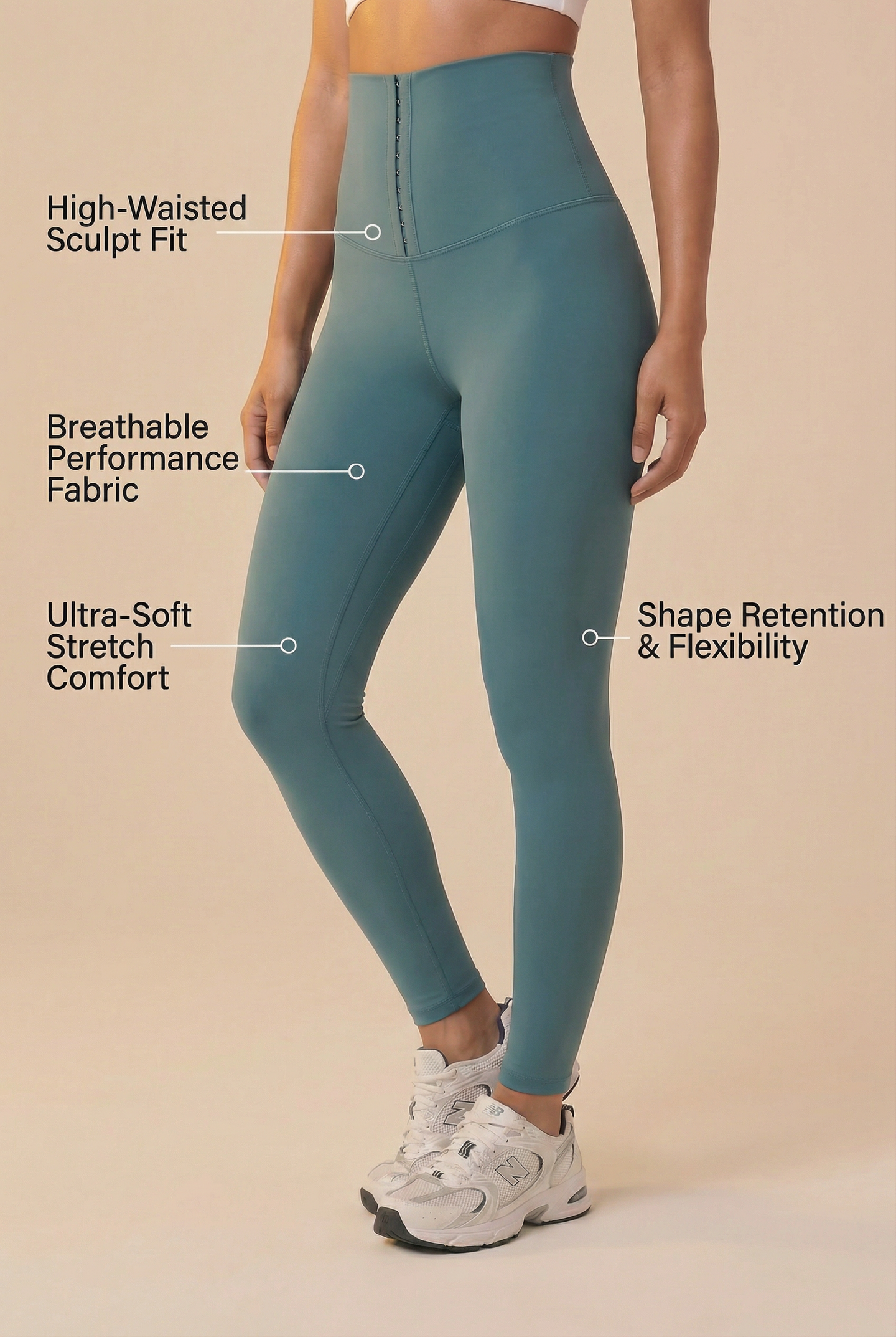 Contour Hook-Front High-Waist Legging  by PROFIT OUTFITS