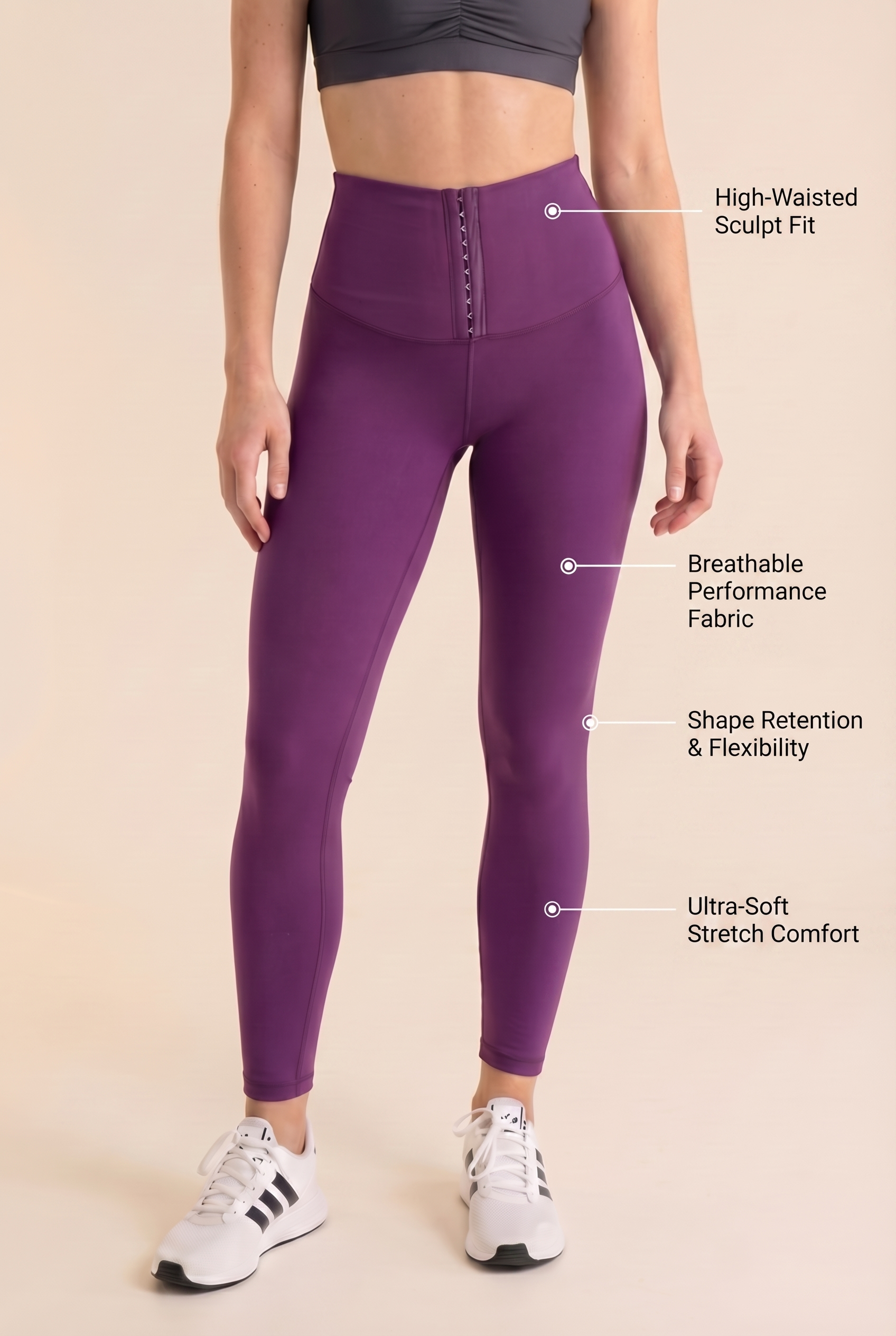 Contour Hook-Front High-Waist Legging  by PROFIT OUTFITS